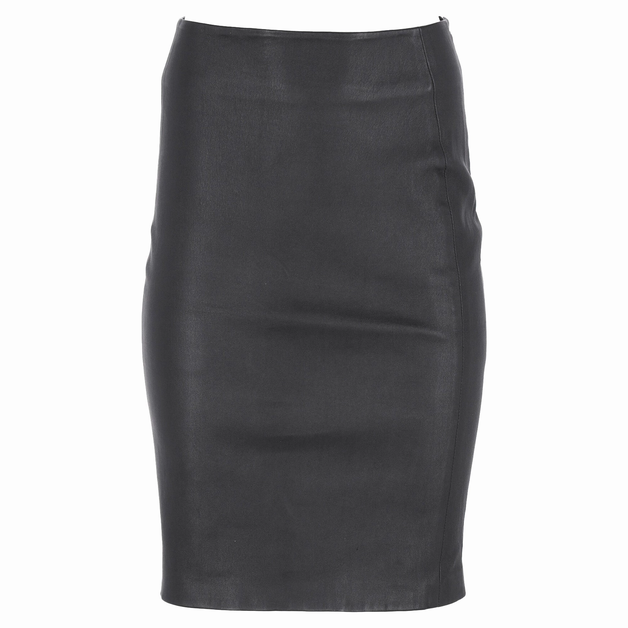Diane von Furstenberg Knee Length Skirt in Black Leather