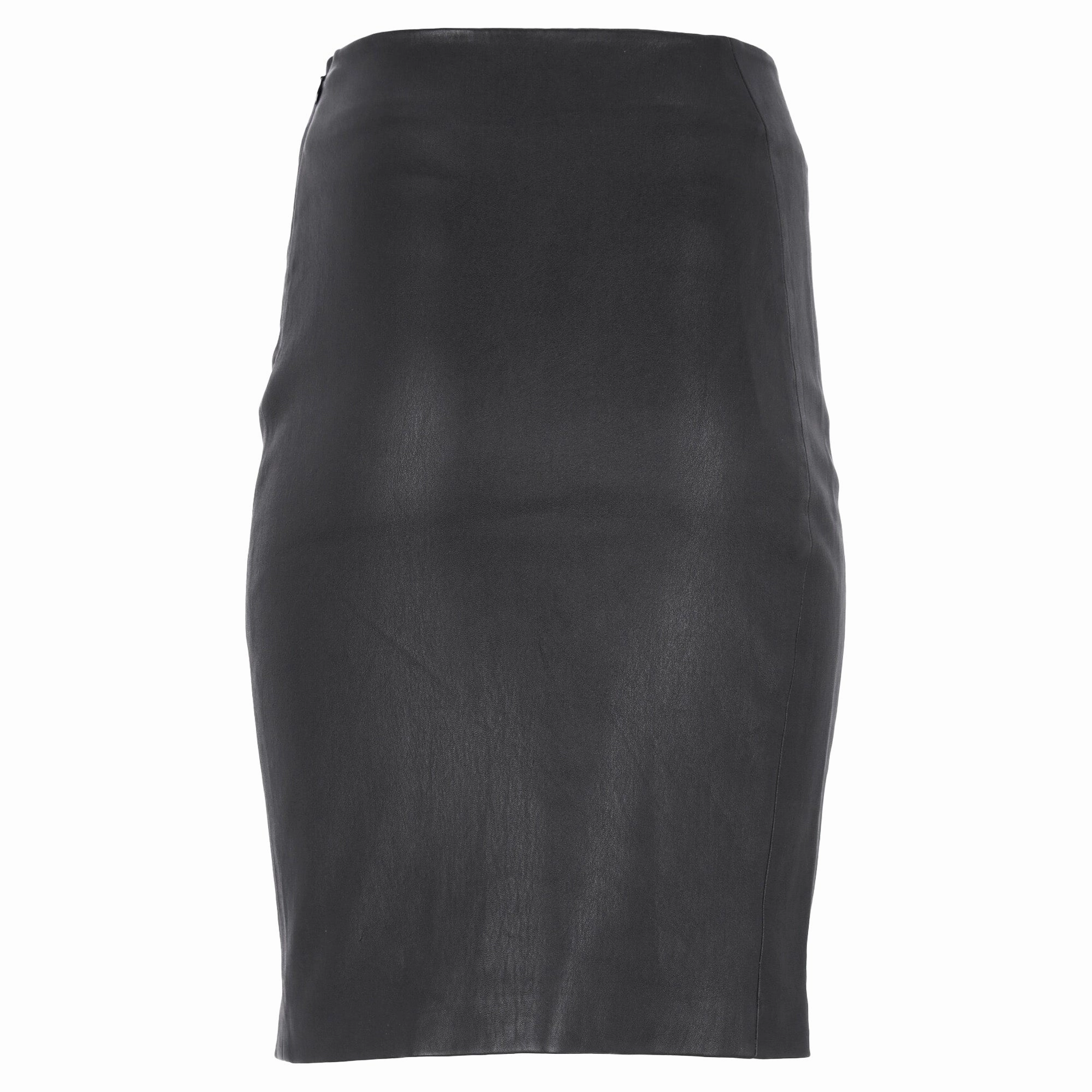 Diane von Furstenberg Knee Length Skirt in Black Leather