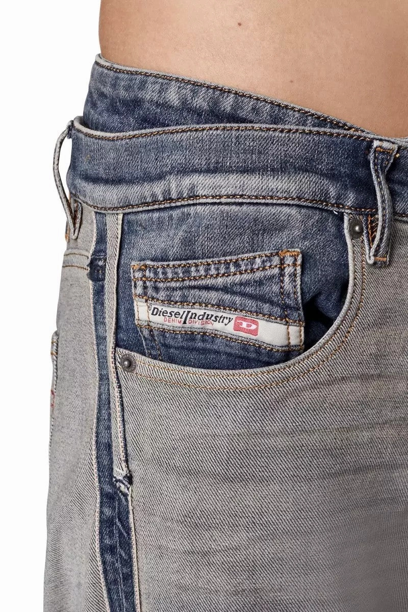 Diesel Blue Straight-Leg Jeans Denim