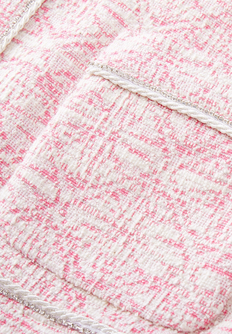 Digitized Pink Tweed Jacket