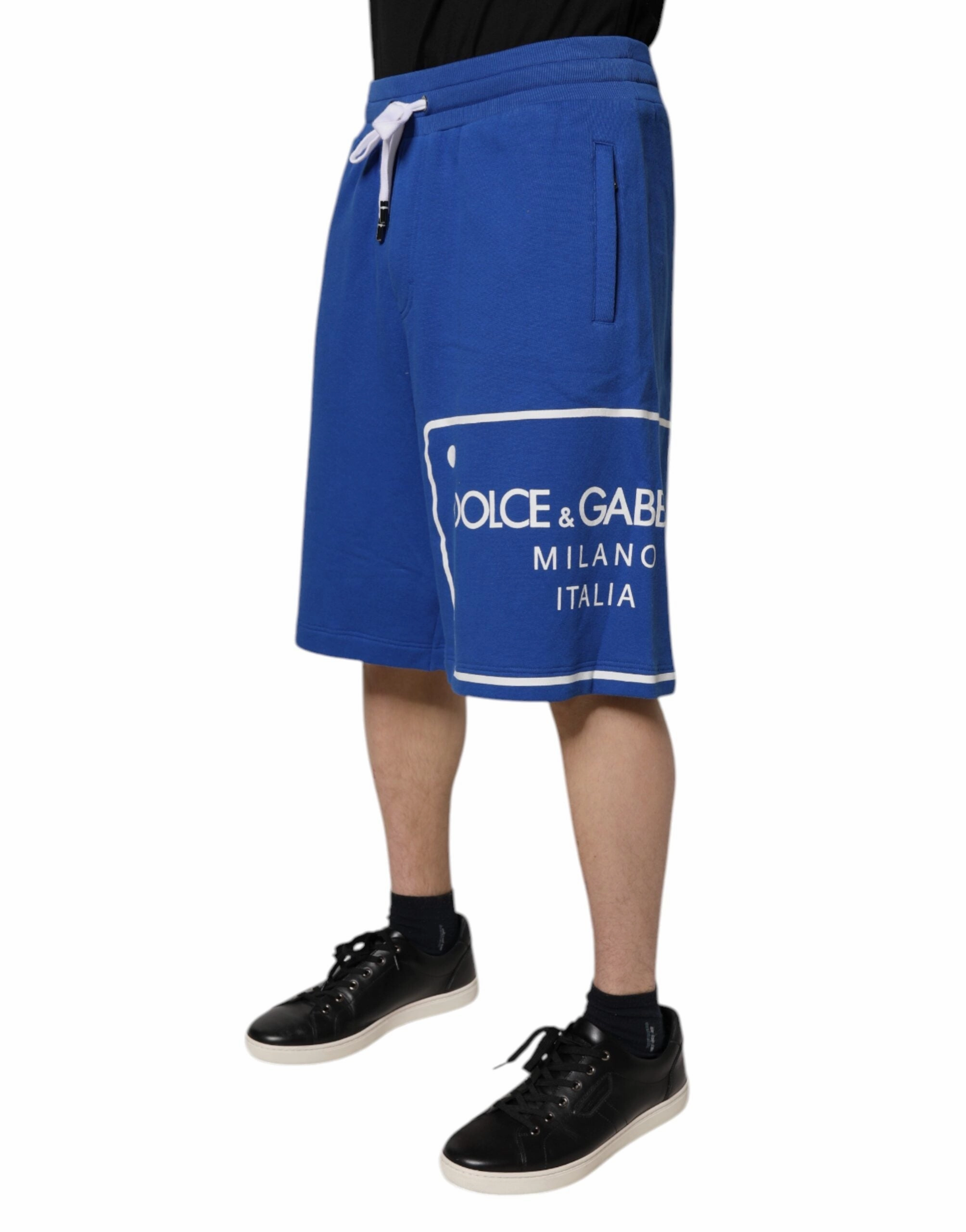 Dolce & Gabbana blue Logo Cotton Bermuda SweatMen's Men's Shorts