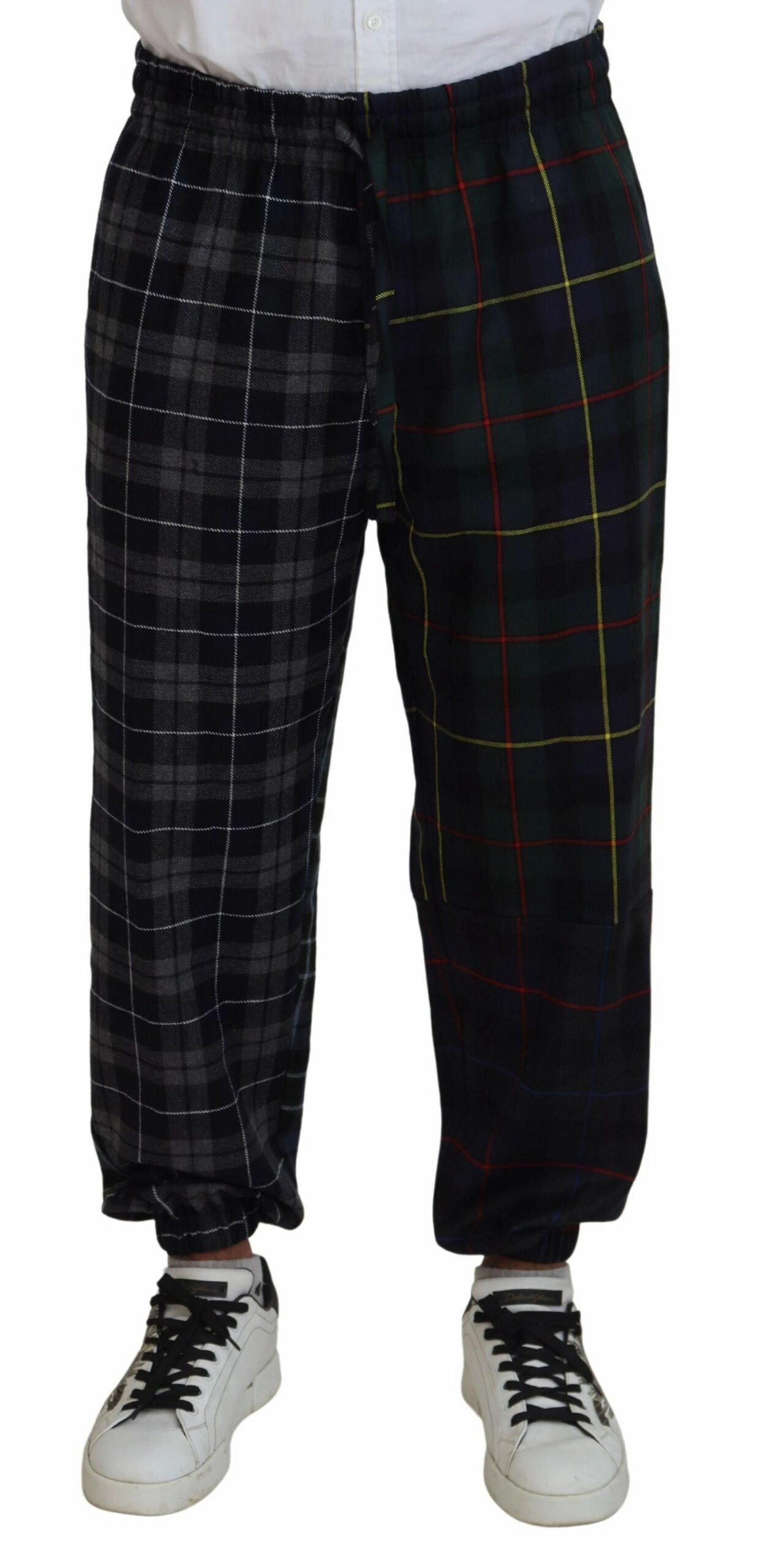 Dolce & Gabbana Checke Wool Blend Jogger Men's Pants
