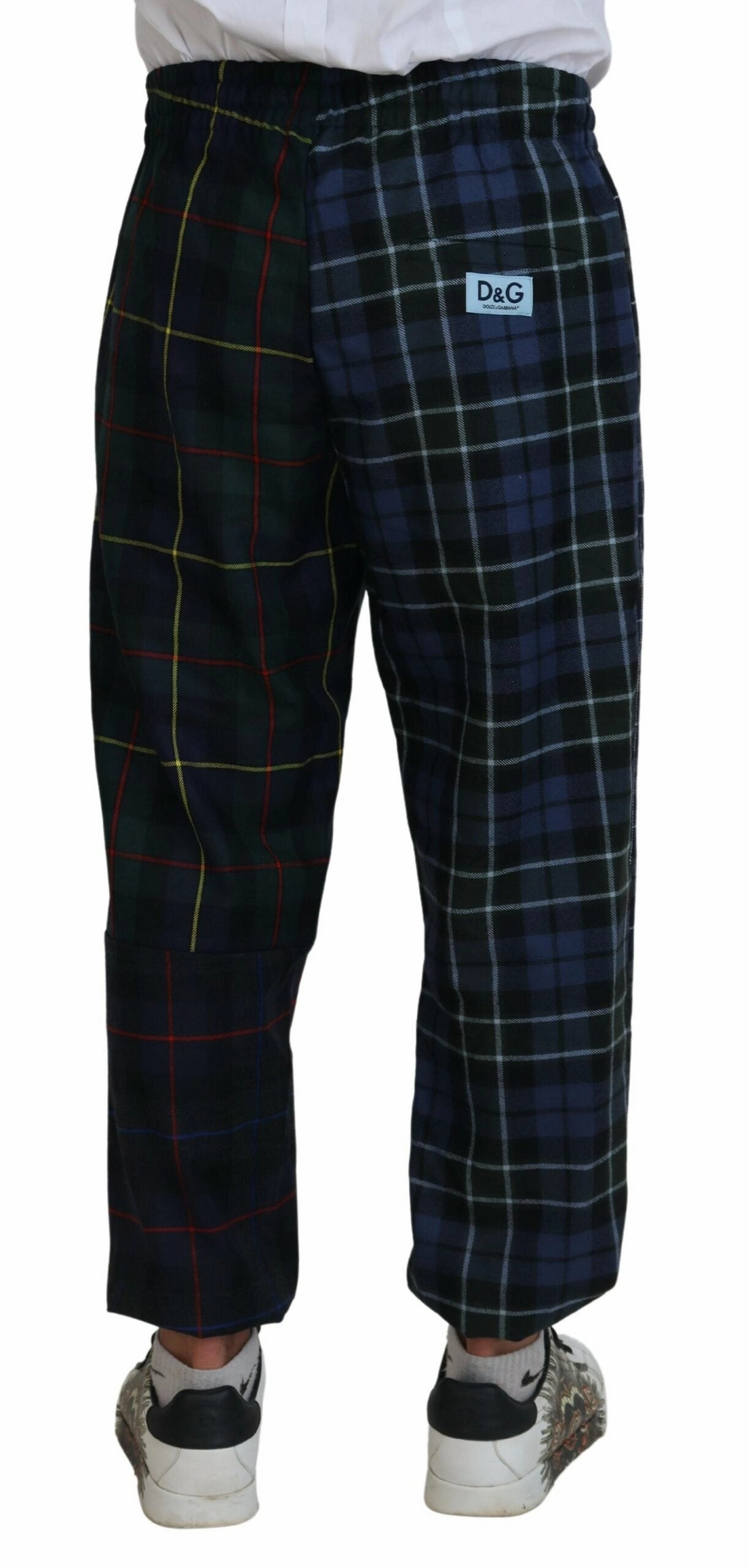 Dolce & Gabbana Checke Wool Blend Jogger Men's Pants