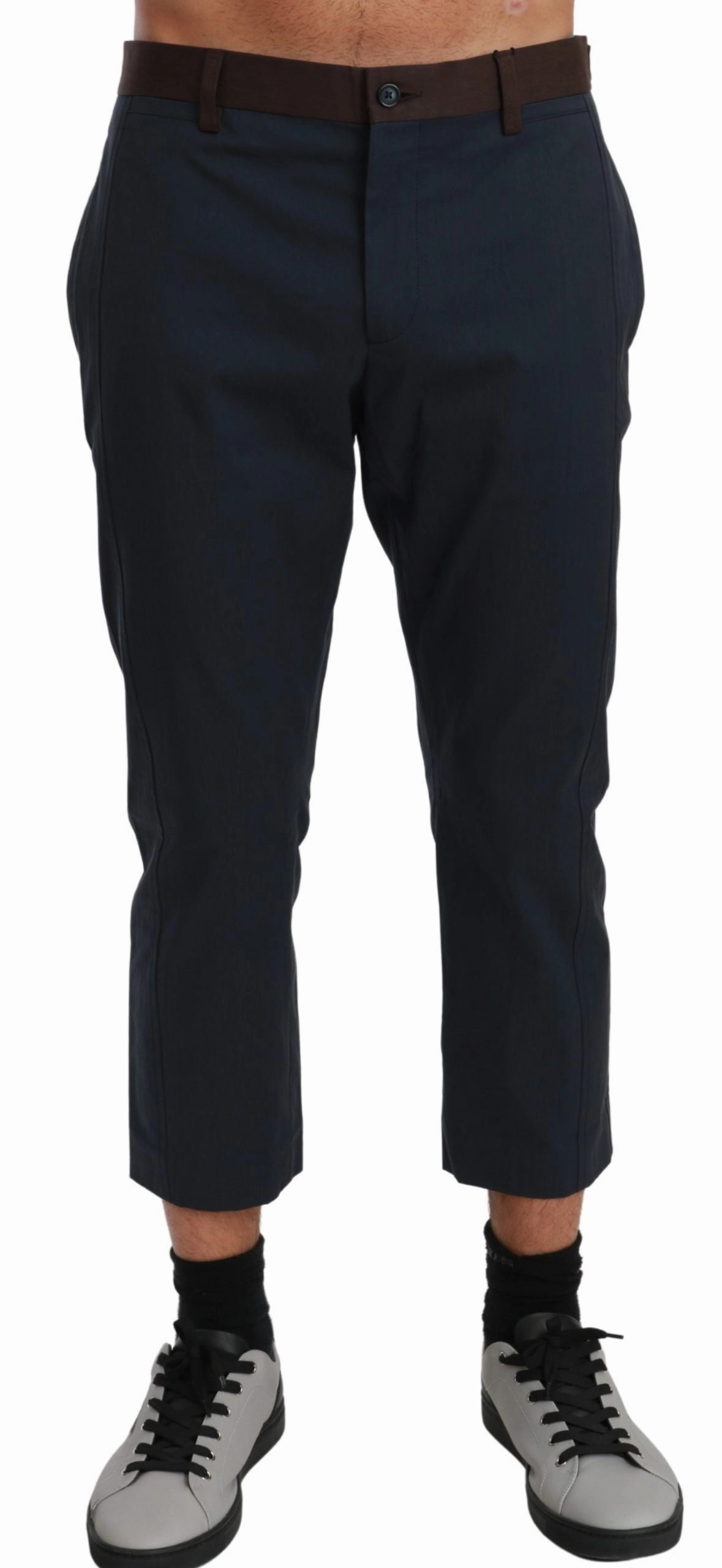 Dolce & Gabbana Chic Cropped Stripe Casual Men's Pants