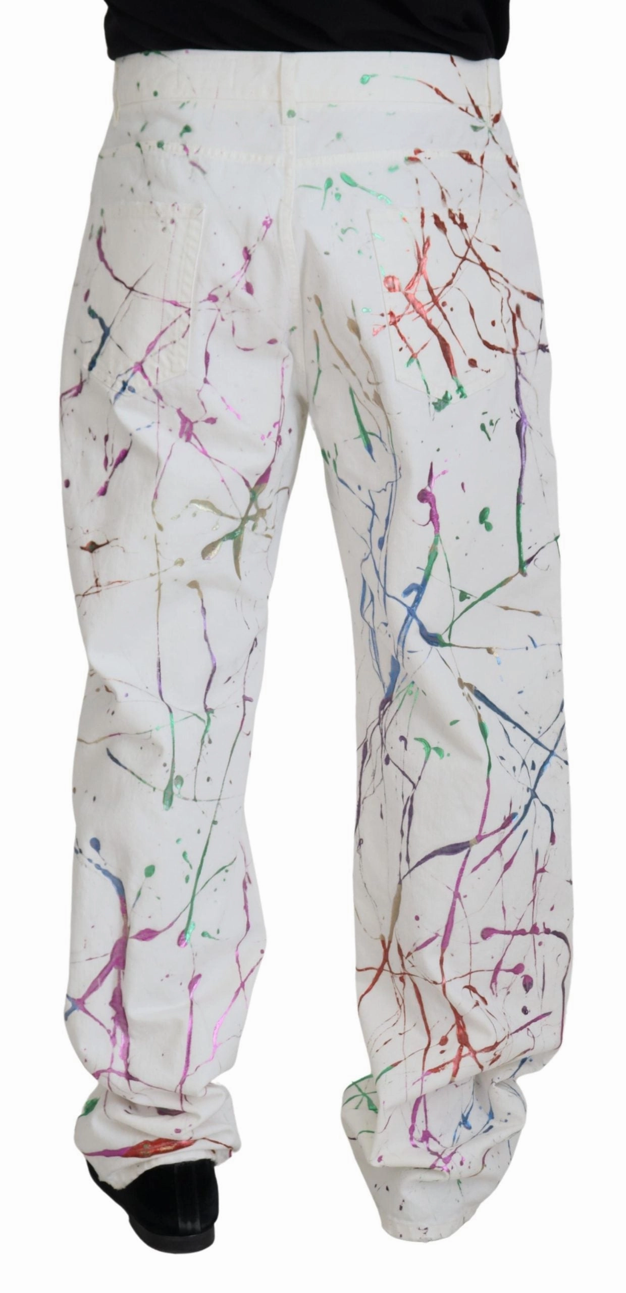 Dolce & Gabbana Chic Splash Print blue Men's Pants