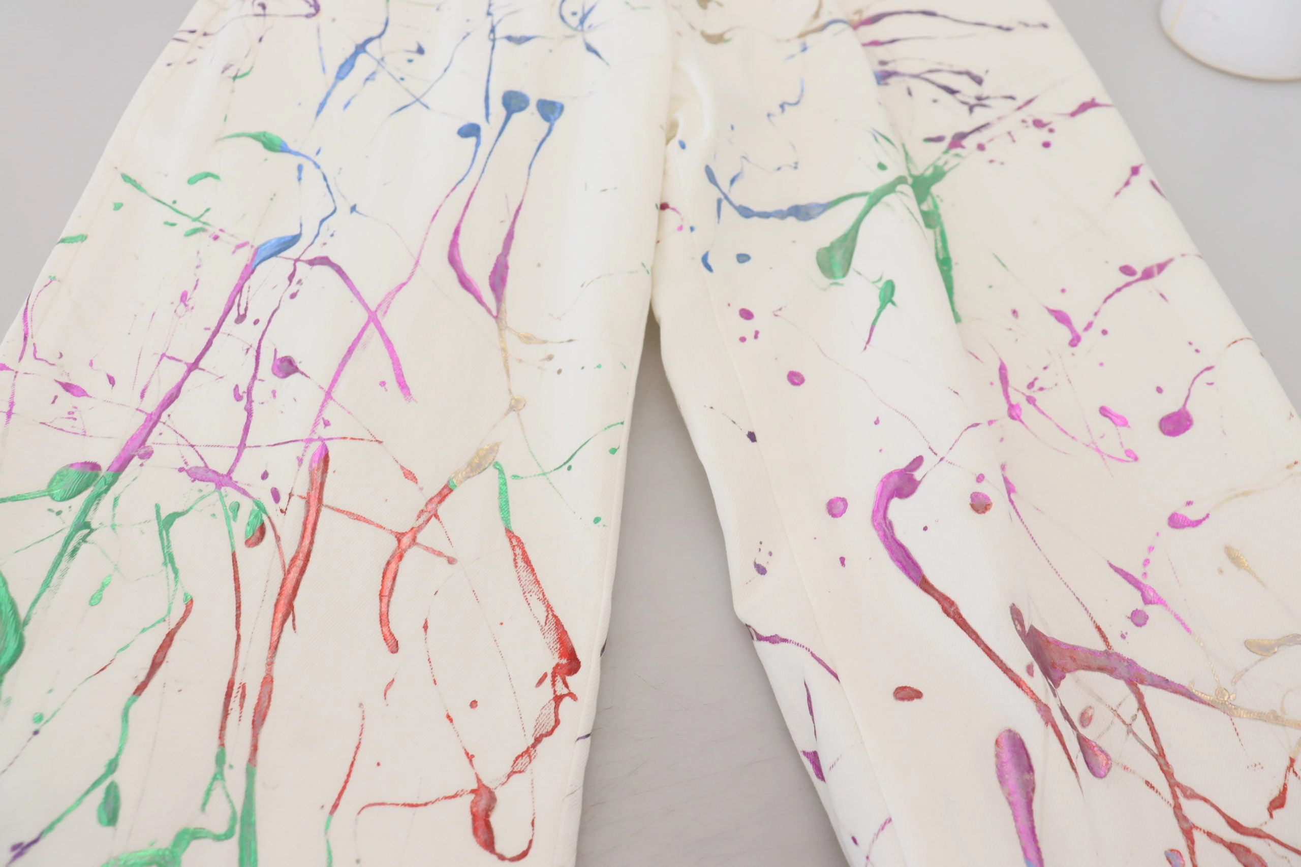 Dolce & Gabbana Chic Splash Print blue Men's Pants