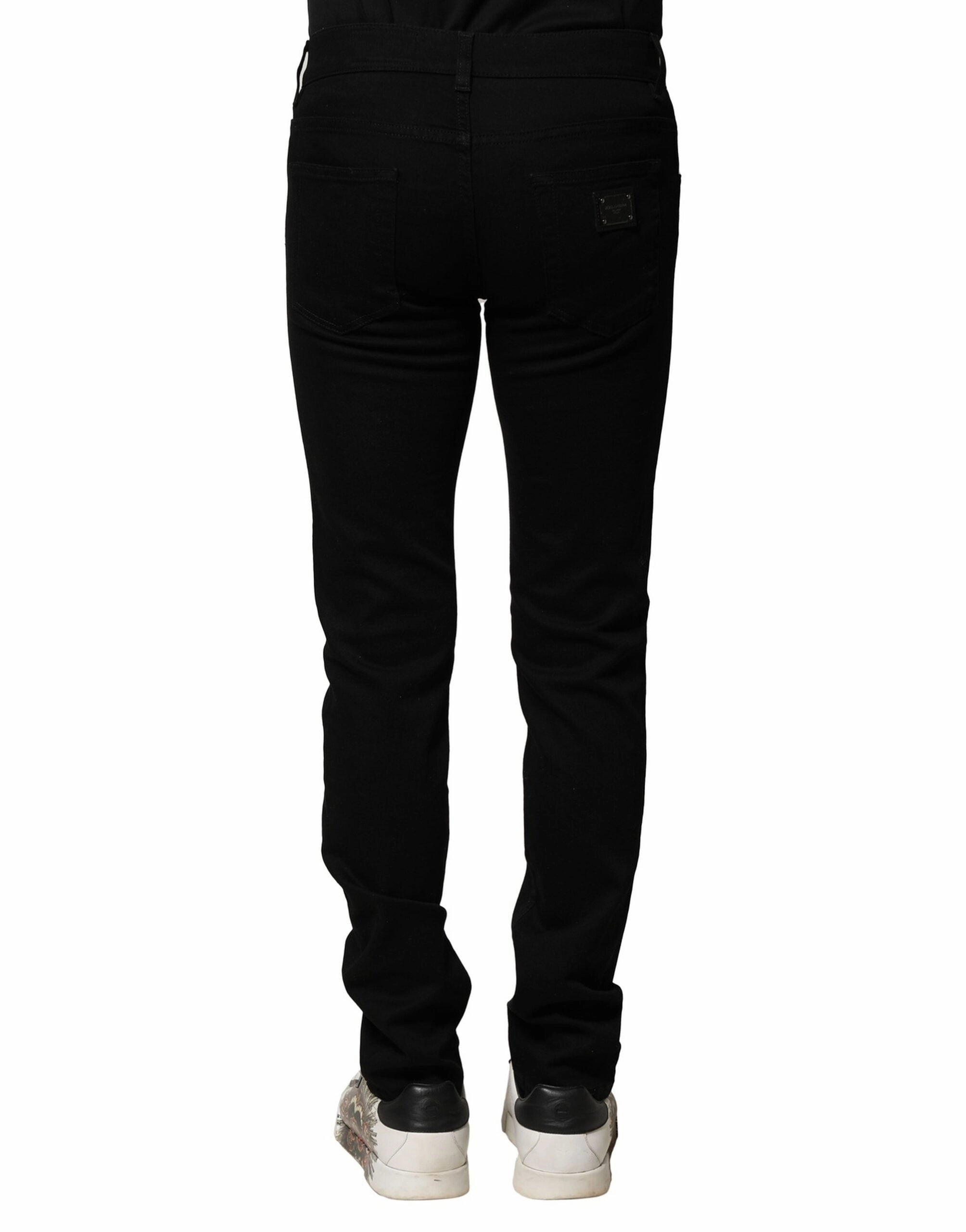 Dolce & Gabbana Cotton Embroidery Slim Fit blue Men's Jeans