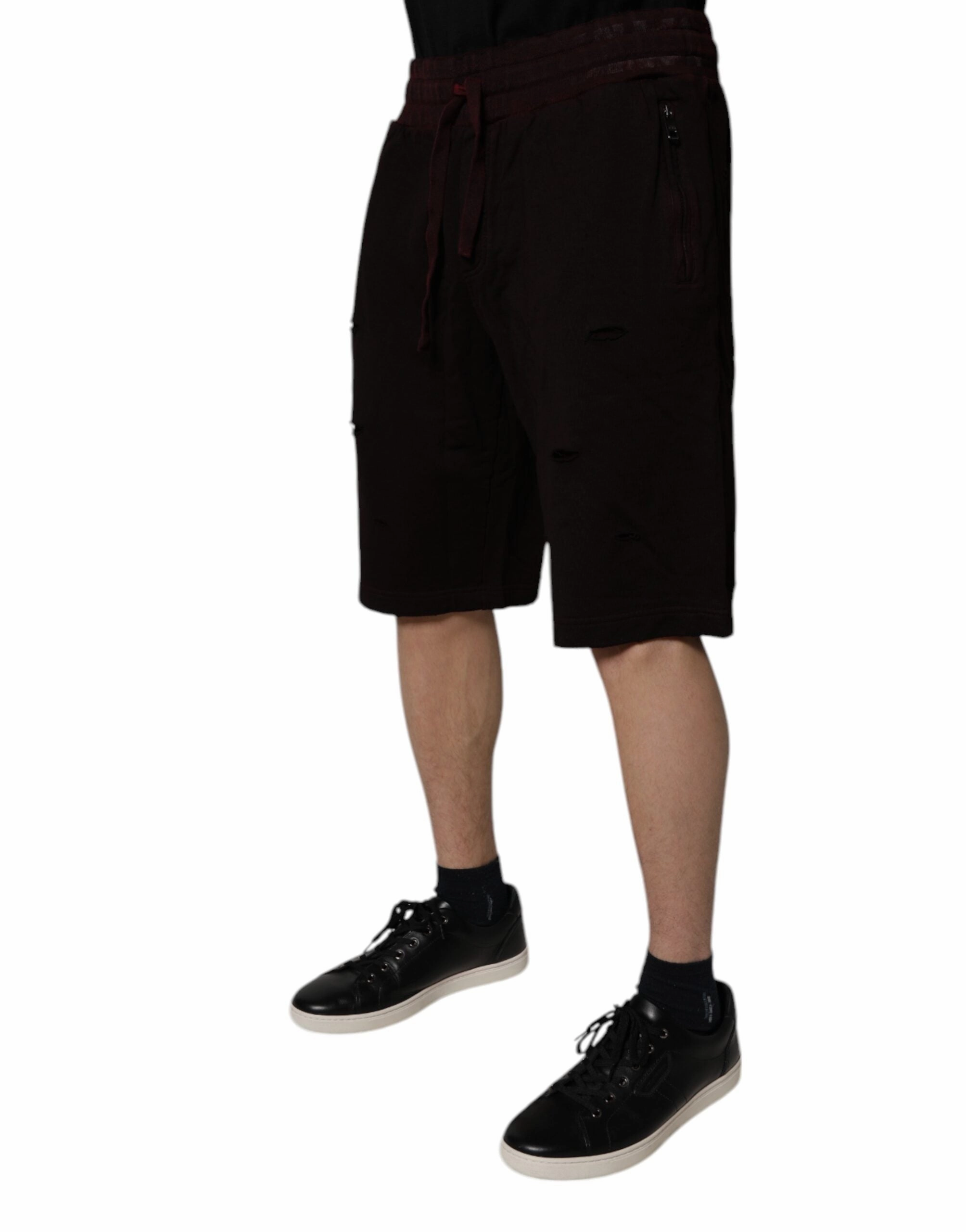 Dolce & Gabbana Cotton Logo Plaque Men Bermuda Men's Shorts (Pre-Owned)