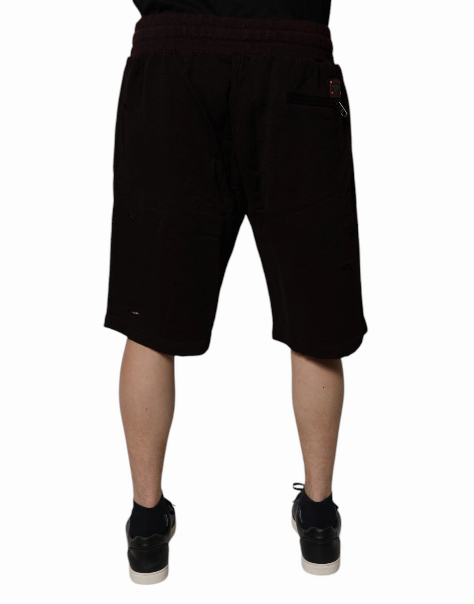 Dolce & Gabbana Cotton Logo Plaque Men Bermuda Men's Shorts (Pre-Owned)