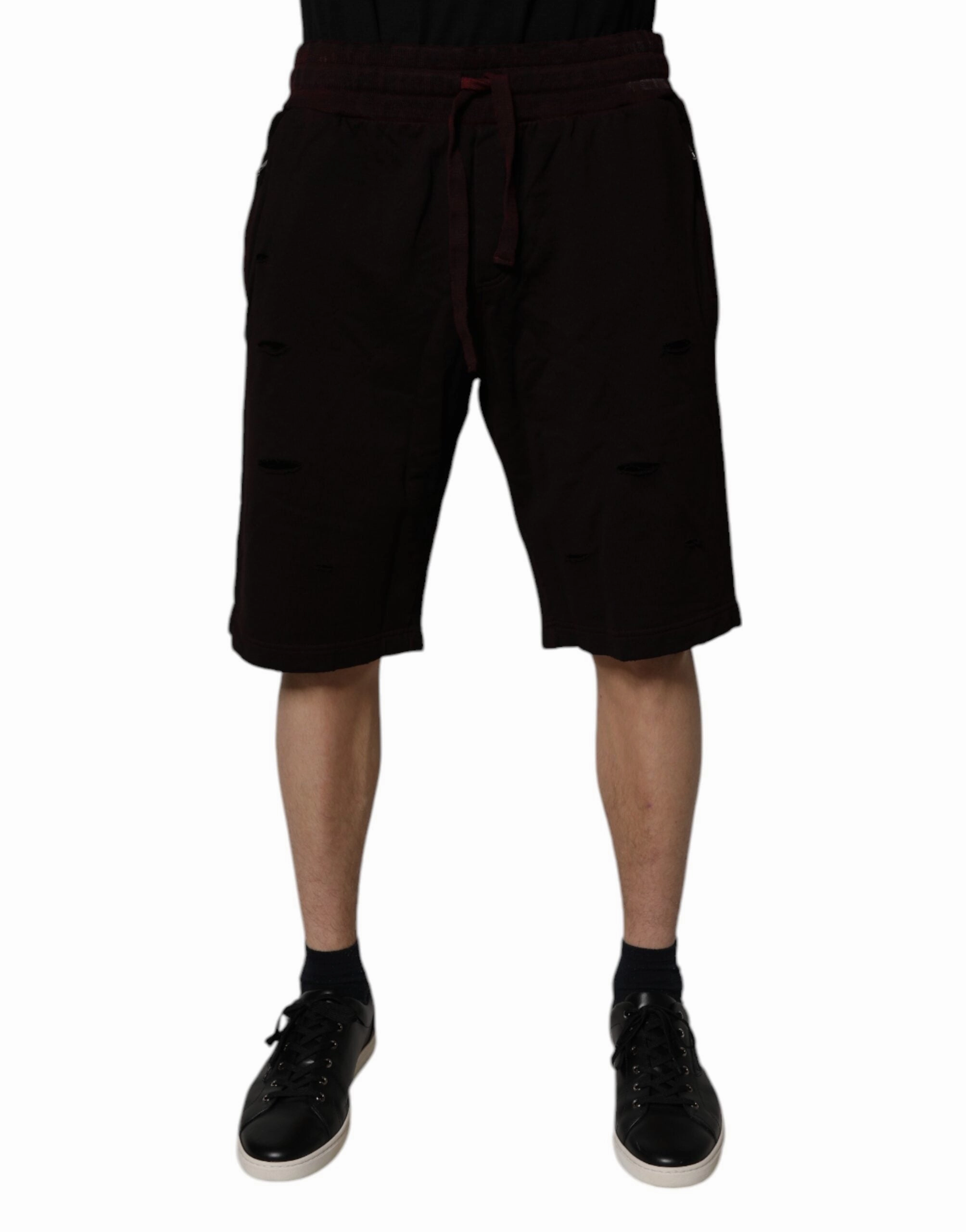 Dolce & Gabbana Cotton Logo Plaque Men Bermuda Men's Shorts (Pre-Owned)