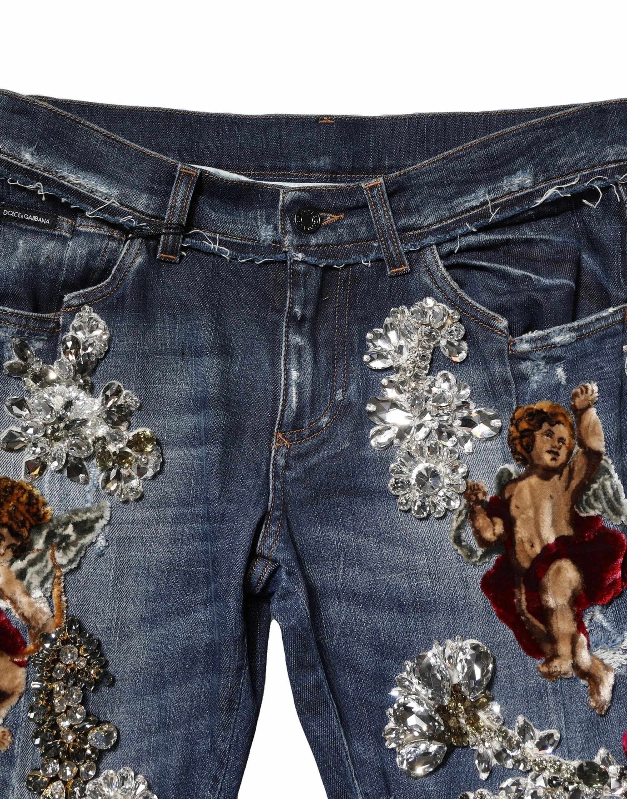 Dolce & Gabbana Cotton Rhinestone Embellish Men's Jeans