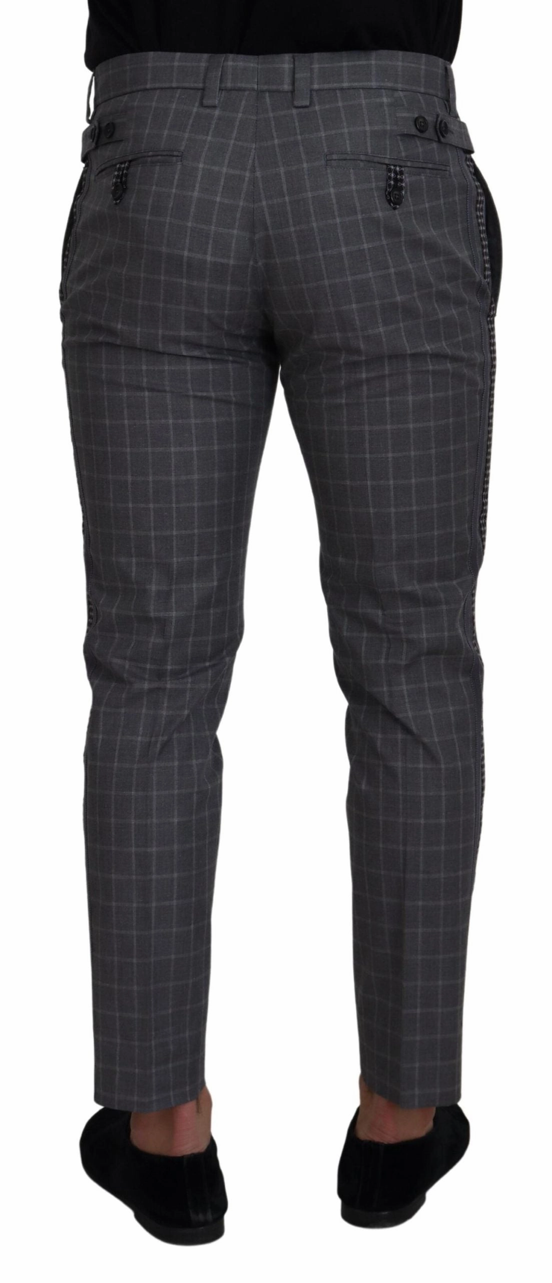 Dolce & Gabbana Elegant Checke Cotton Pants for Men's Men
