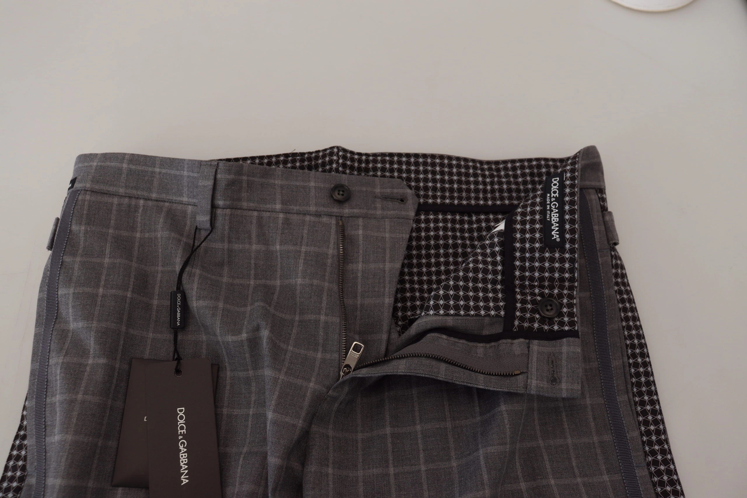 Dolce & Gabbana Elegant Checke Cotton Pants for Men's Men