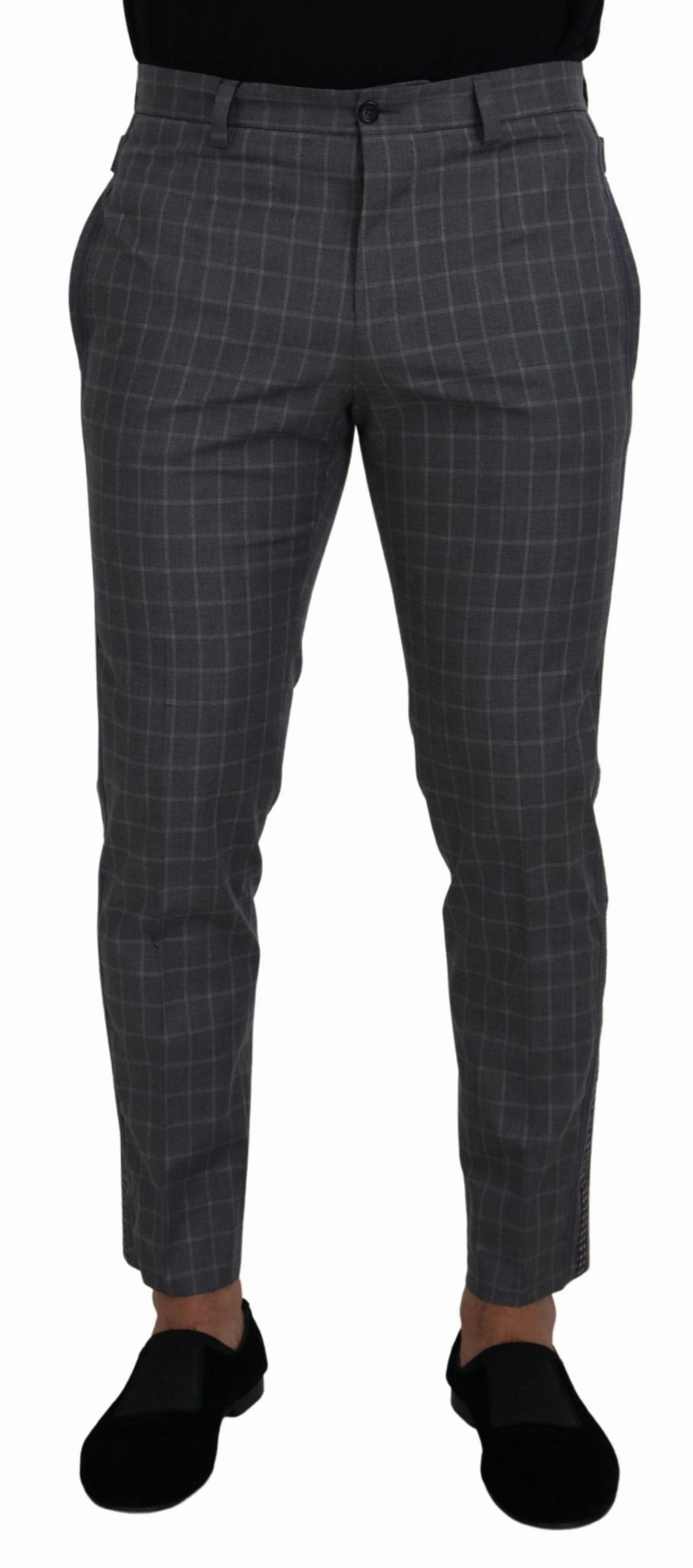 Dolce & Gabbana Elegant Checke Cotton Pants for Men's Men