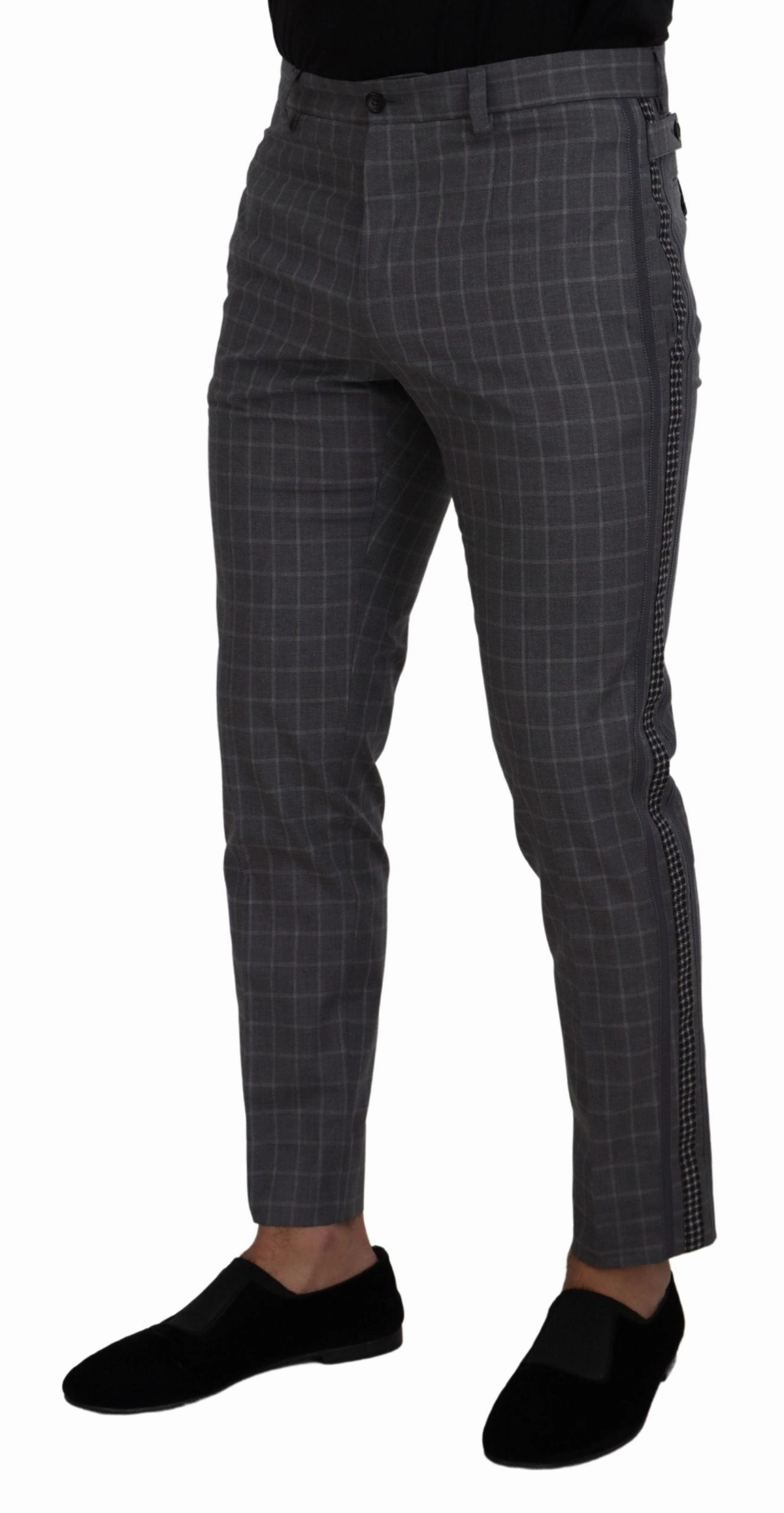 Dolce & Gabbana Elegant Checke Cotton Pants for Men's Men
