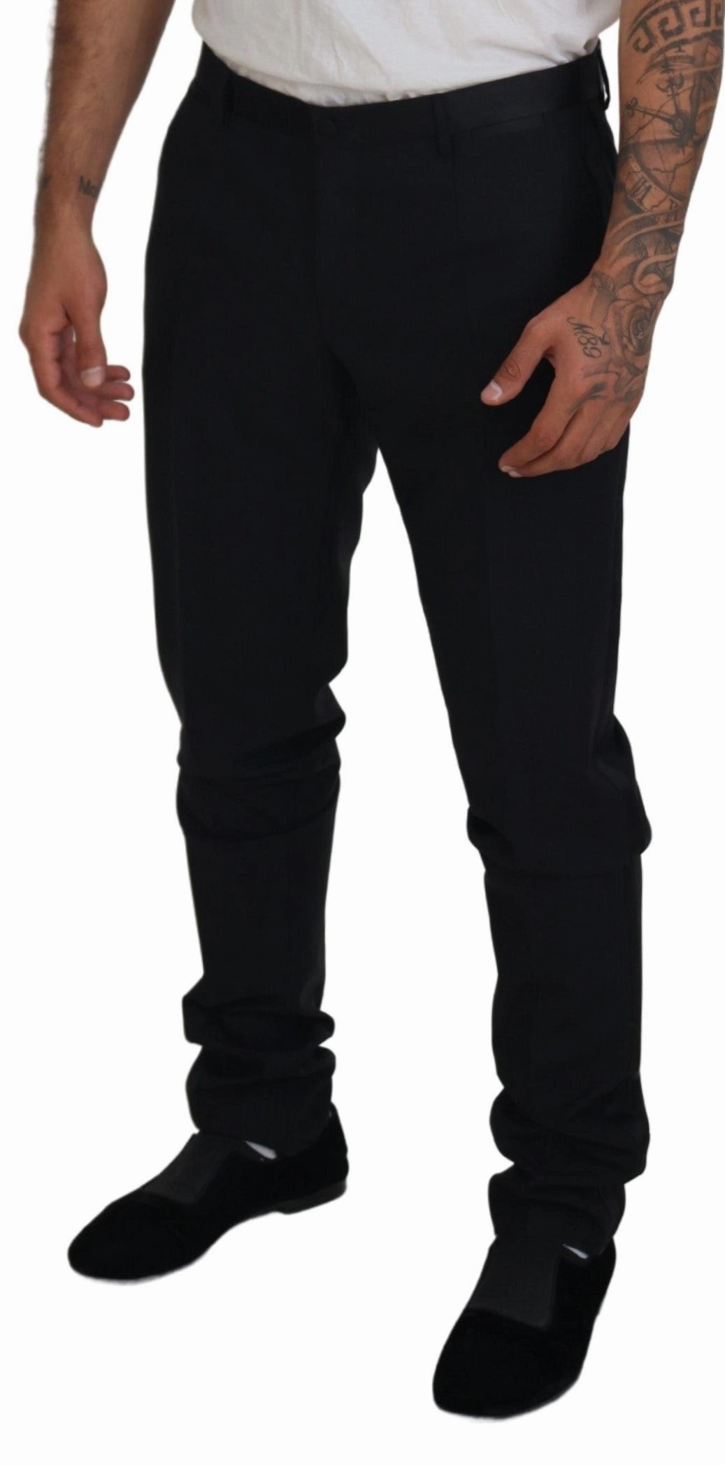 Dolce & Gabbana Elegant Dress Pants from Virgin Wool Men's Blend