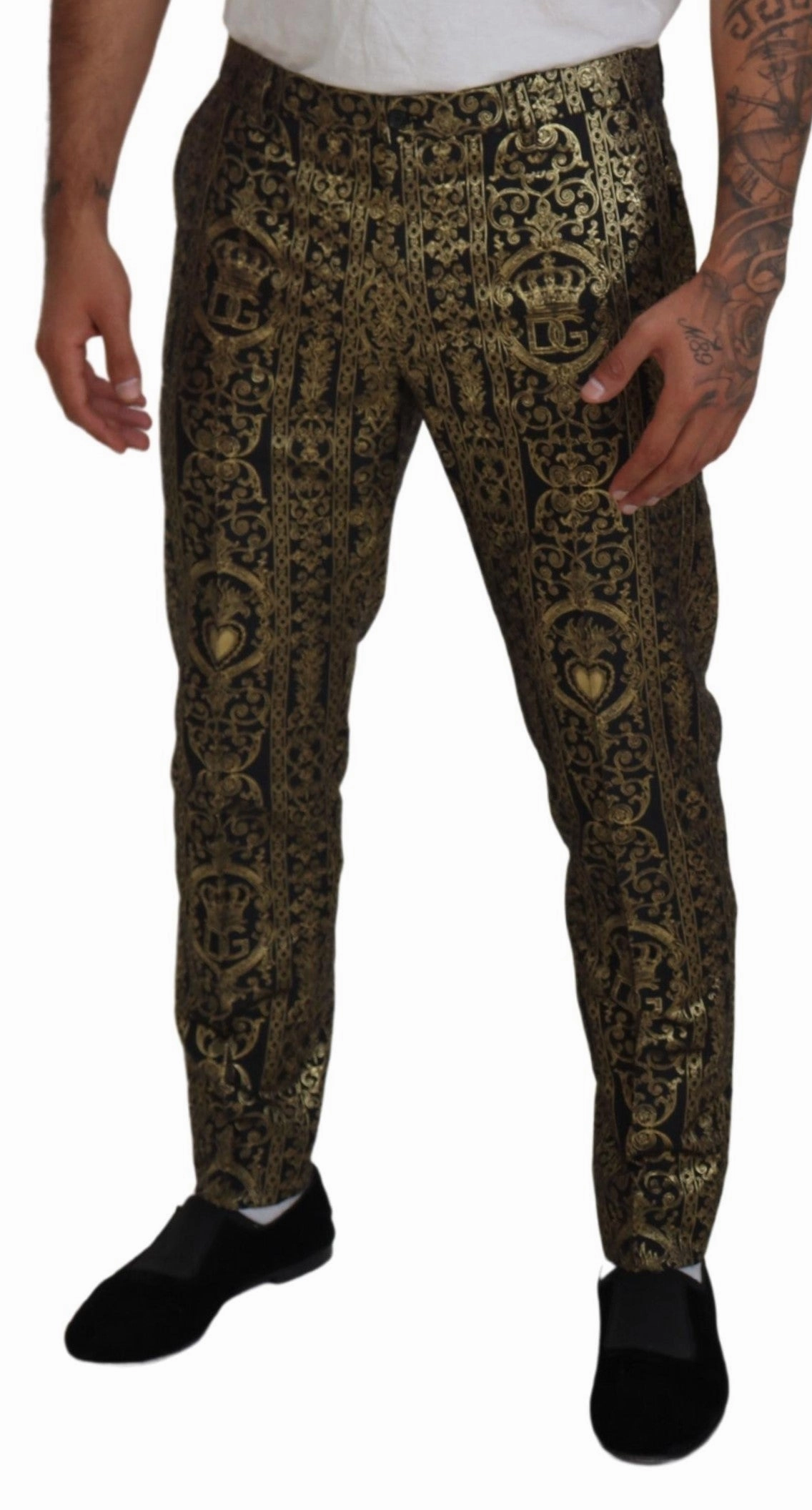 Dolce & Gabbana Elegant Jacquard Evening Men's Pants