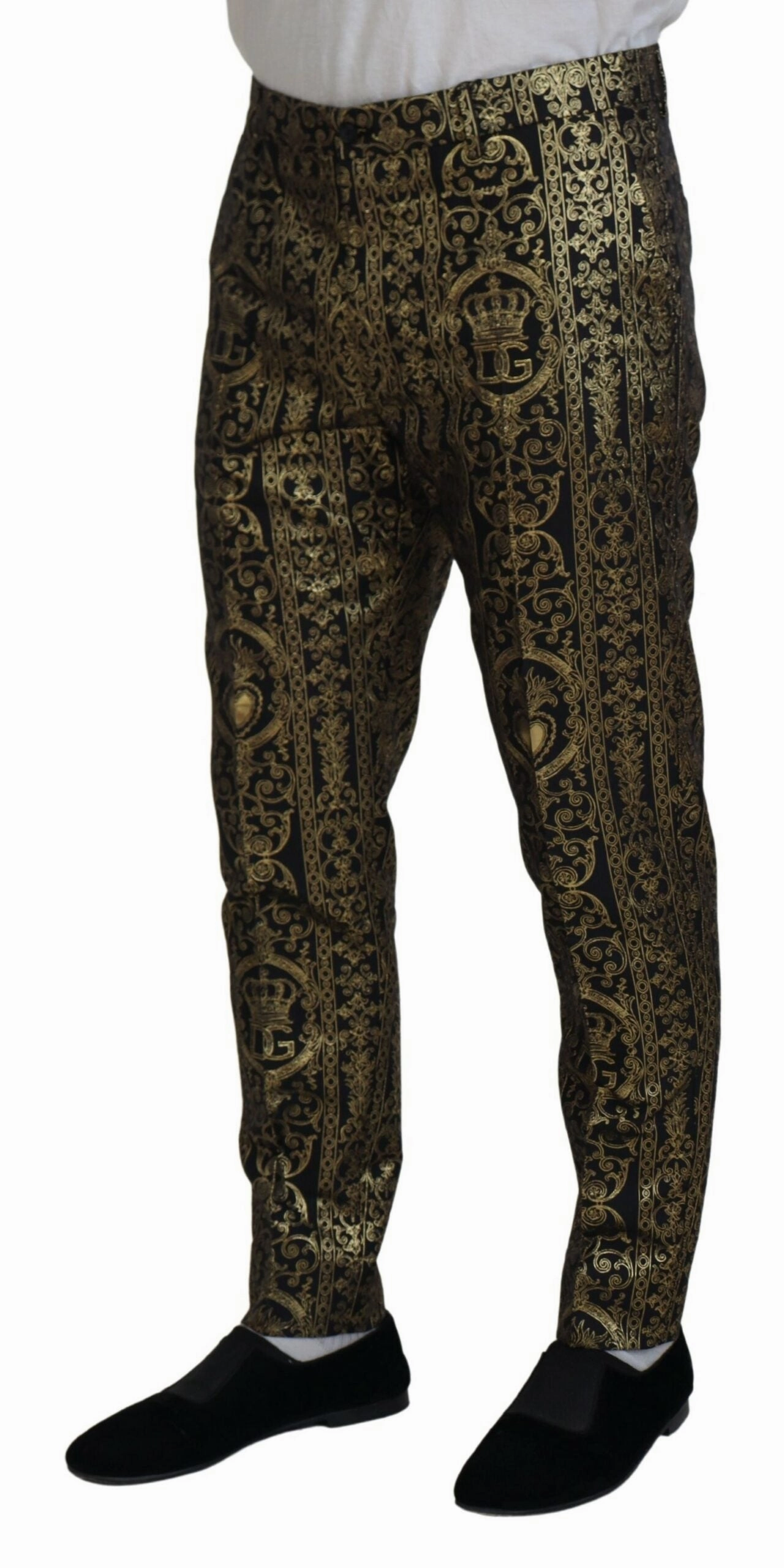 Dolce & Gabbana Elegant Jacquard Evening Men's Pants