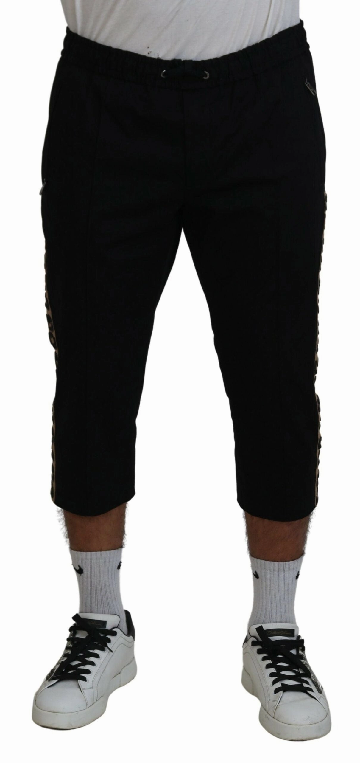 Dolce & Gabbana Elegant Leopard Print Cropped Men's Pants