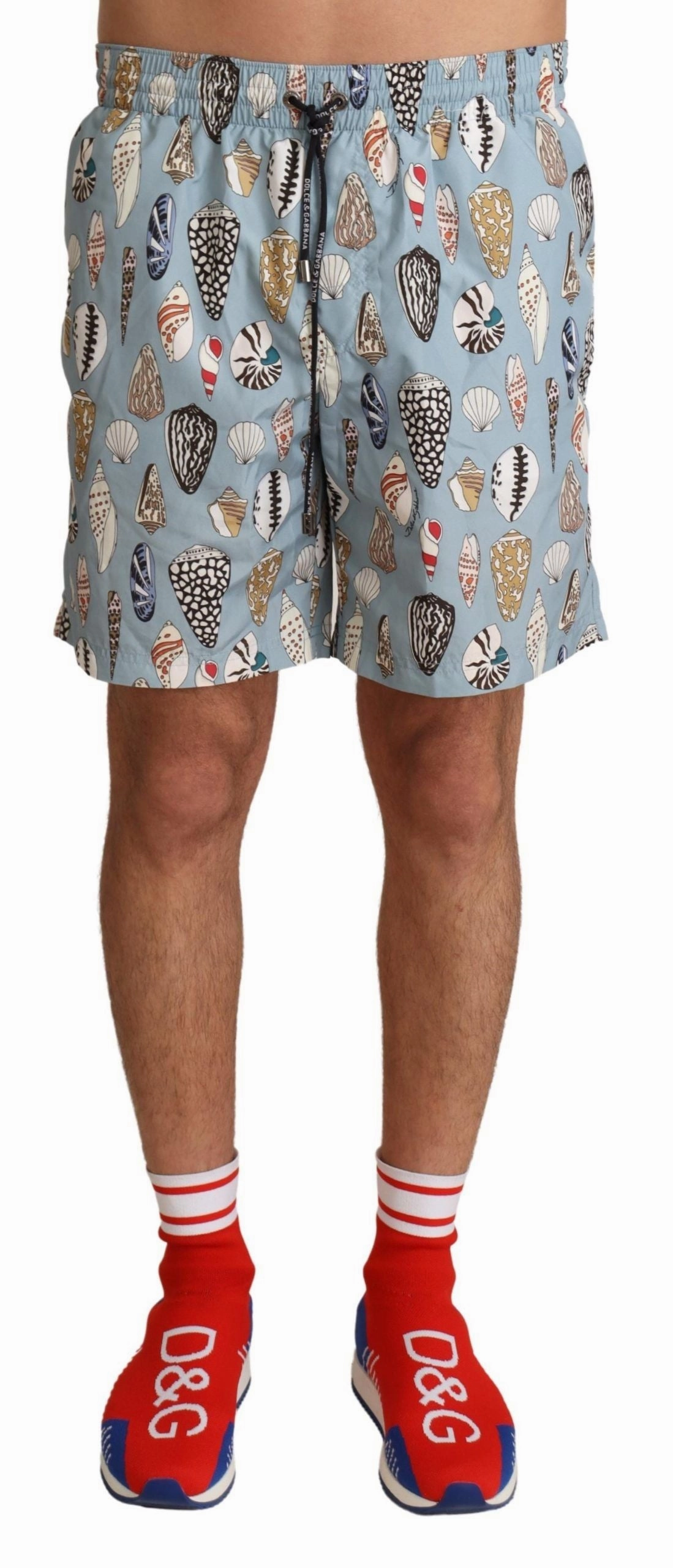 Dolce & Gabbana Elegant Seashell Print Swim Men's Trunks