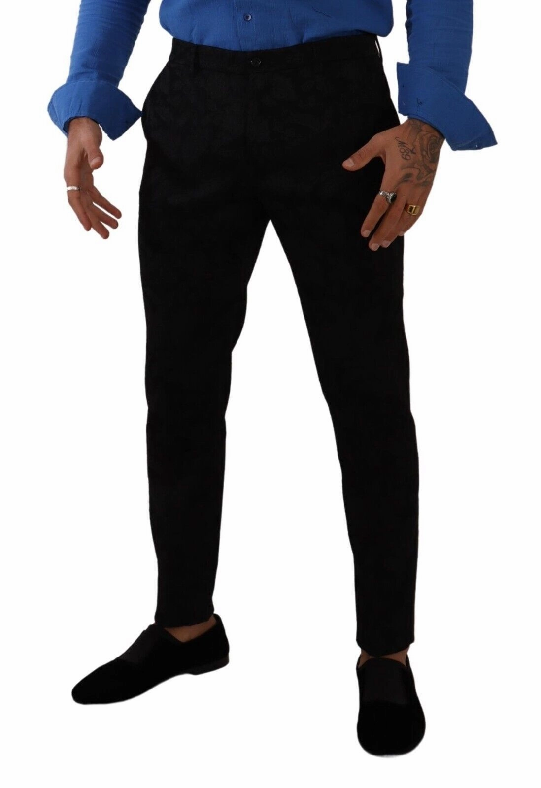Dolce & Gabbana Elegant Slim Fit Dress Pants in Men's Brocade