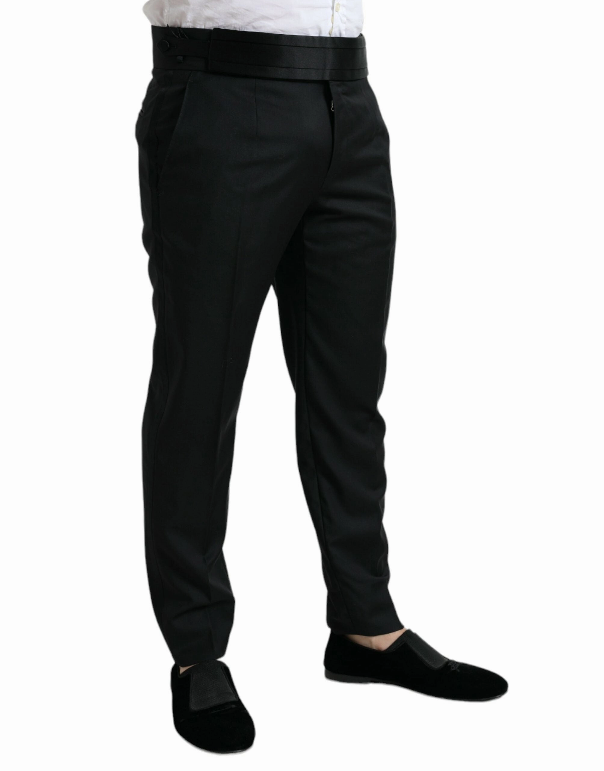 Dolce & Gabbana Elegant Slim Fit Wool Dress Men's Pants