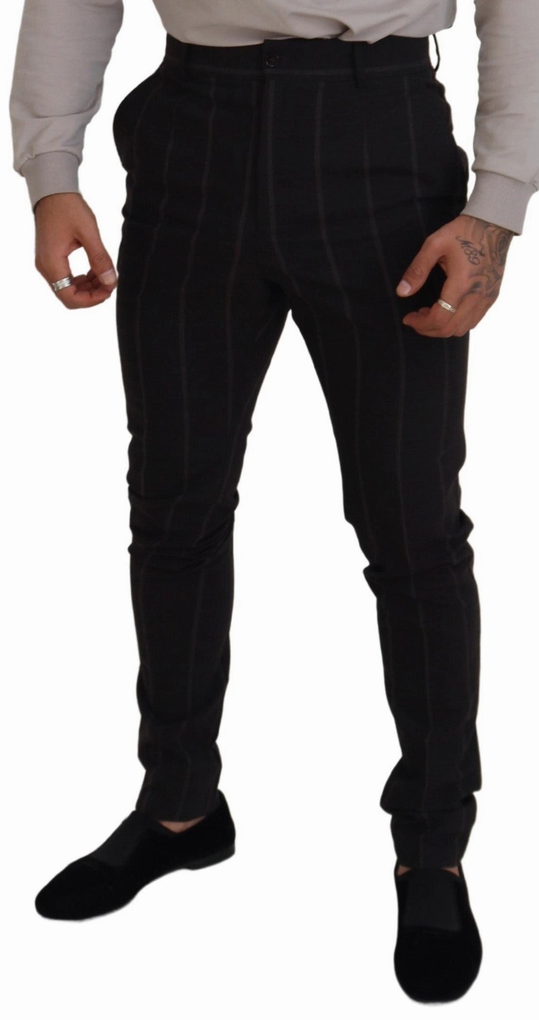 Dolce & Gabbana Elegant Striped Chino Men's Pants