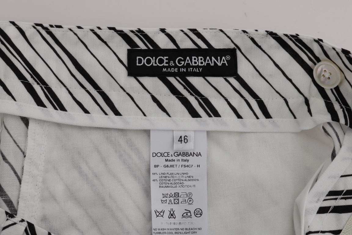 Dolce & Gabbana Elegant Striped Cotton-Linen Men's Shorts