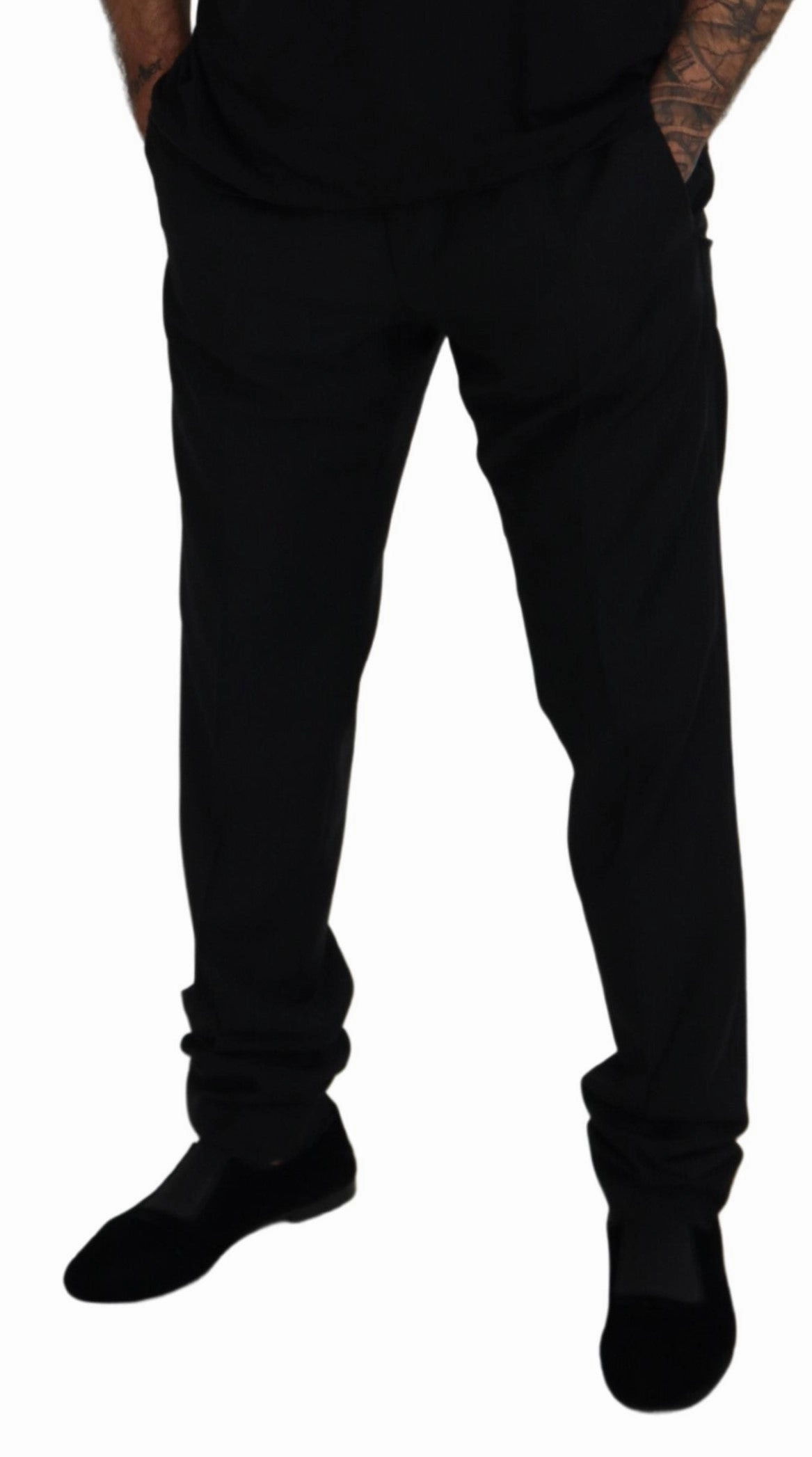 Dolce & Gabbana Elegant Virgin Wool Blend Men's Trousers