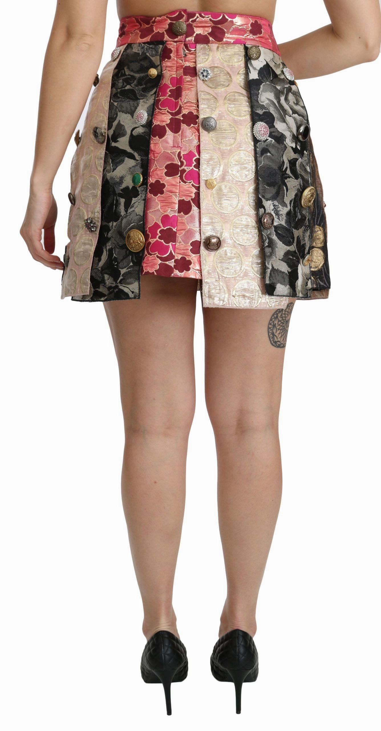 Dolce & Gabbana Floral Jacquard Asymmetrical Mini Women's Skirt