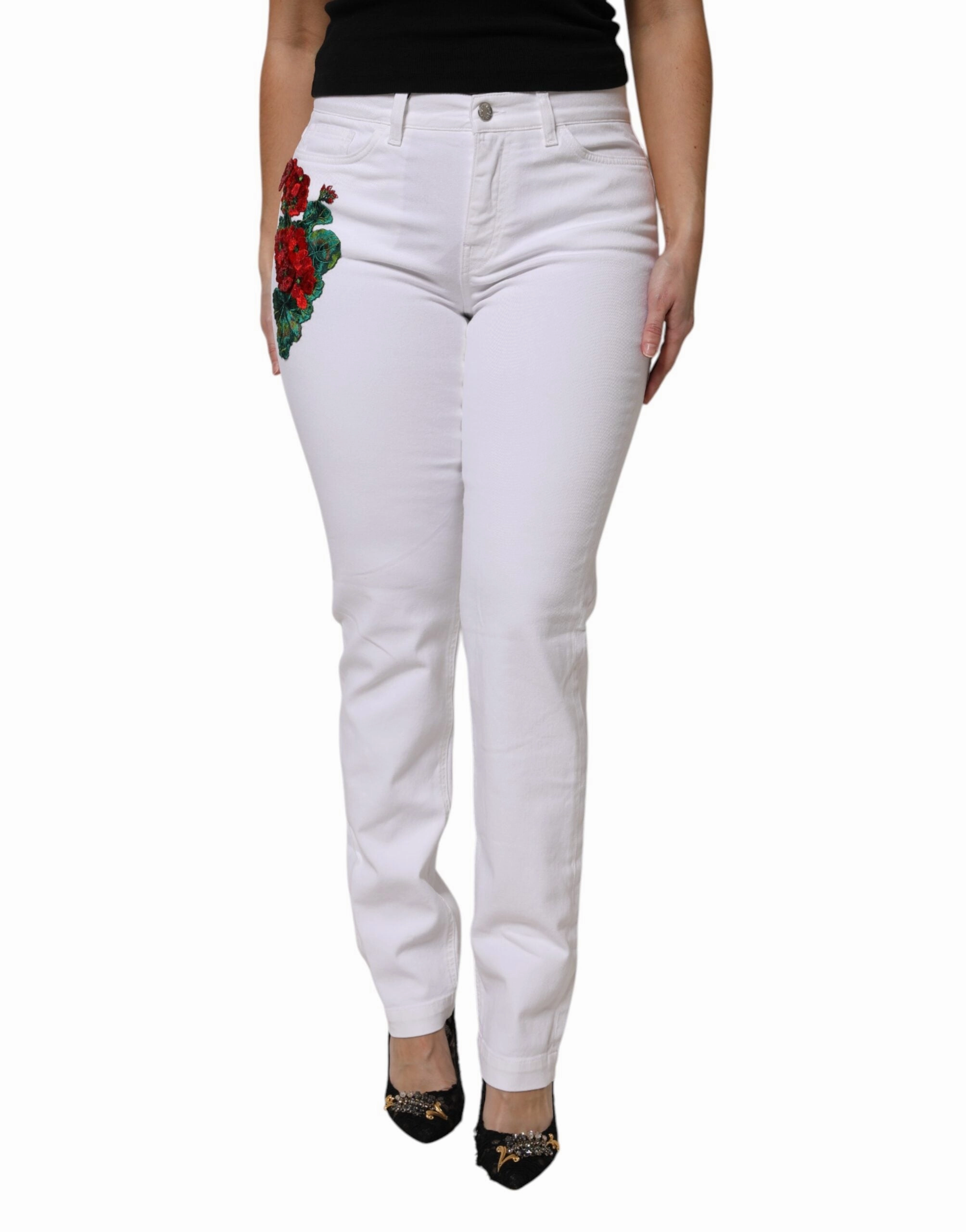 Dolce & Gabbana Floral Sequined GIRLY blue Women's Jeans