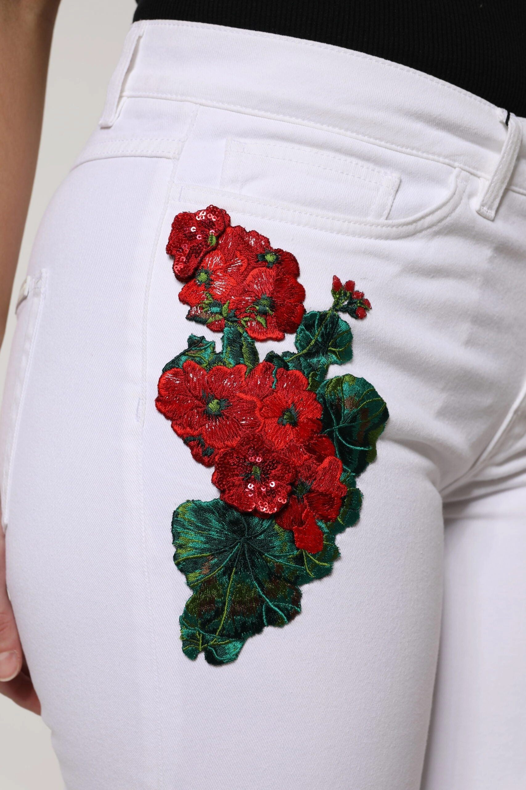 Dolce & Gabbana Floral Sequined GIRLY blue Women's Jeans