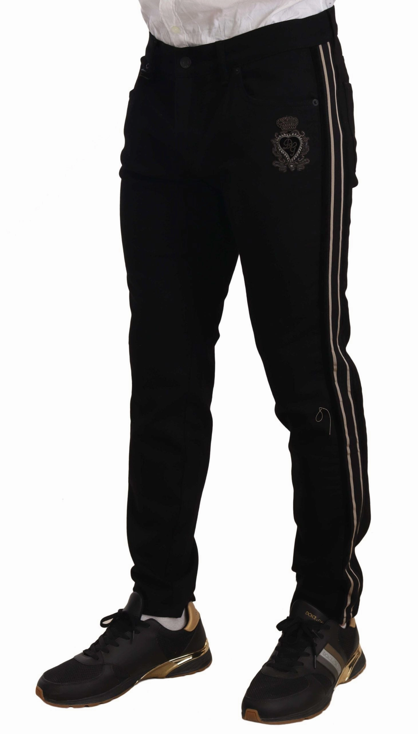 Dolce & Gabbana Heraldic Embroide Slim Fit Men's Jeans