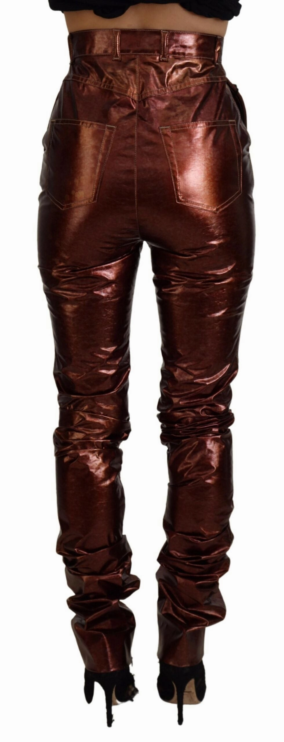 Dolce & Gabbana High Waist Skinny Jeans in Metallic Women's