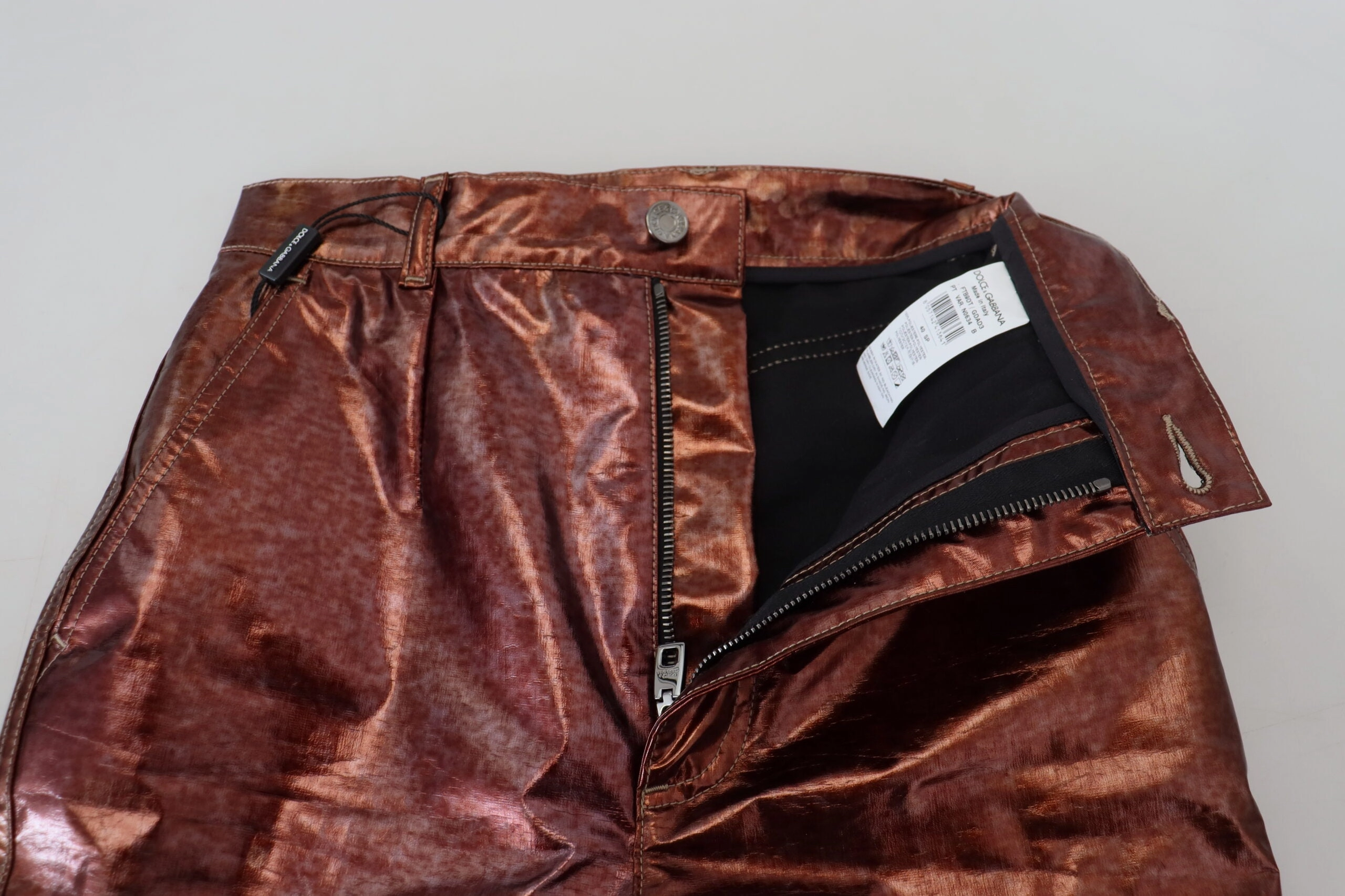 Dolce & Gabbana High Waist Skinny Jeans in Metallic Women's
