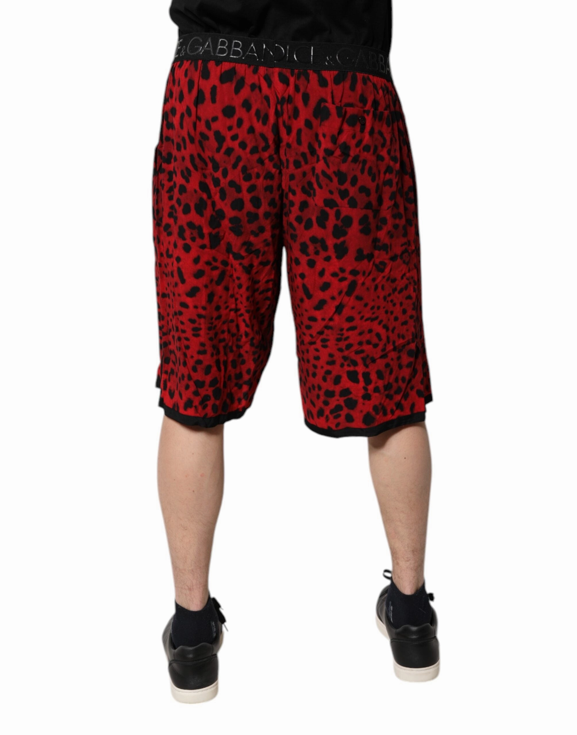 Dolce & Gabbana Leopard Print Viscose Bermuda Men's Shorts