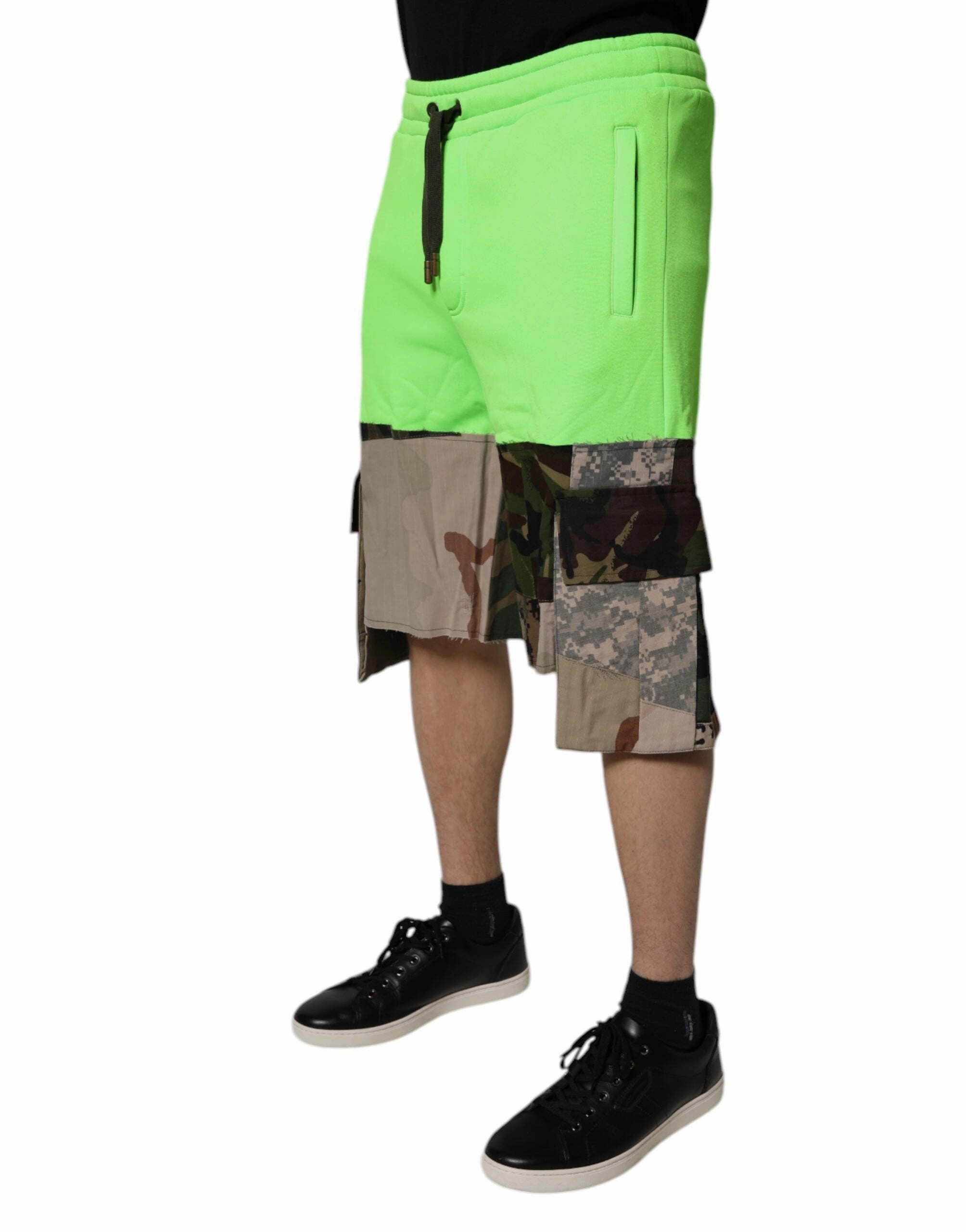 Dolce & Gabbana Patchwork Camouflage Men Cargo Men's Shorts (Pre-Owned)
