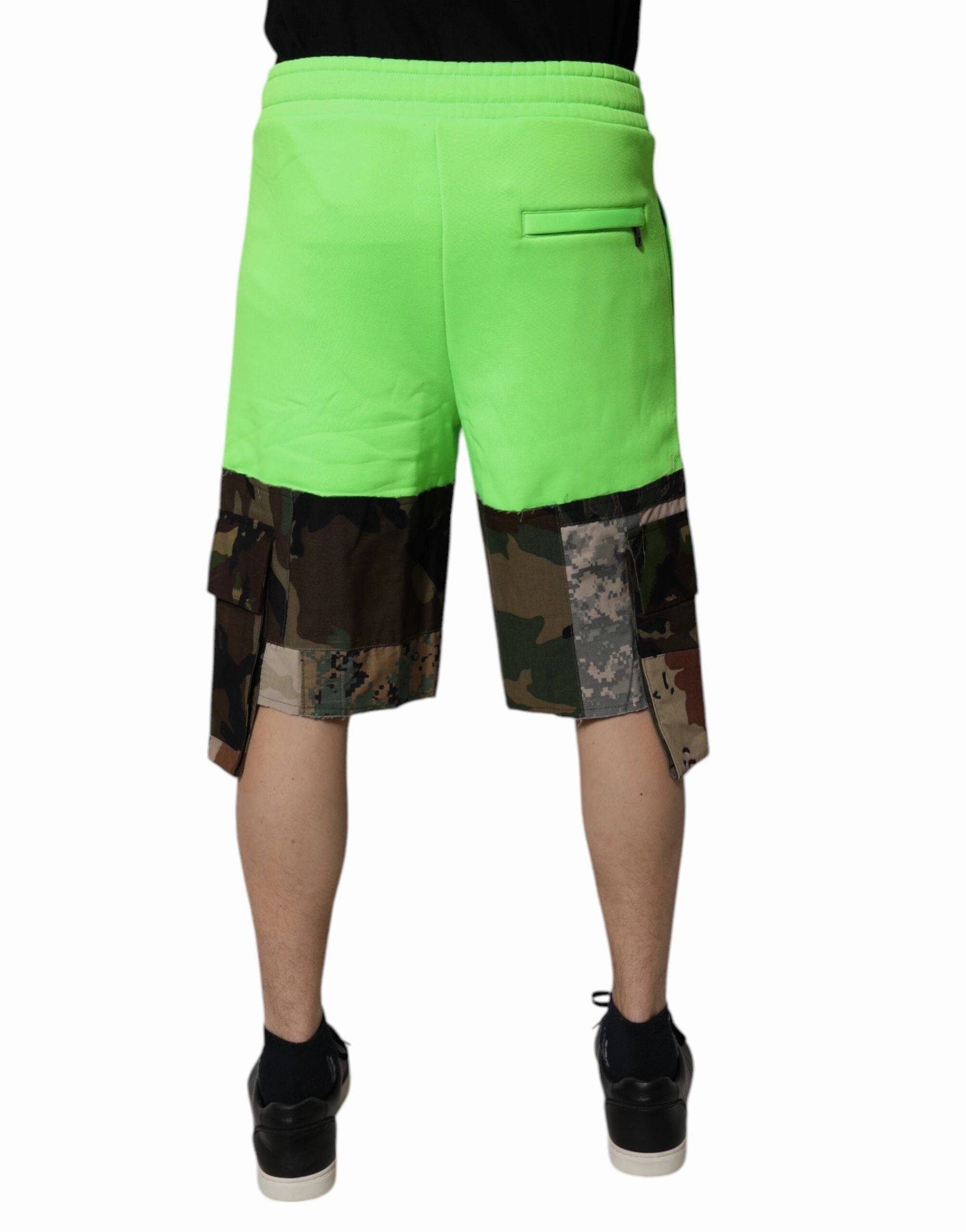Dolce & Gabbana Patchwork Camouflage Men Cargo Men's Shorts (Pre-Owned)