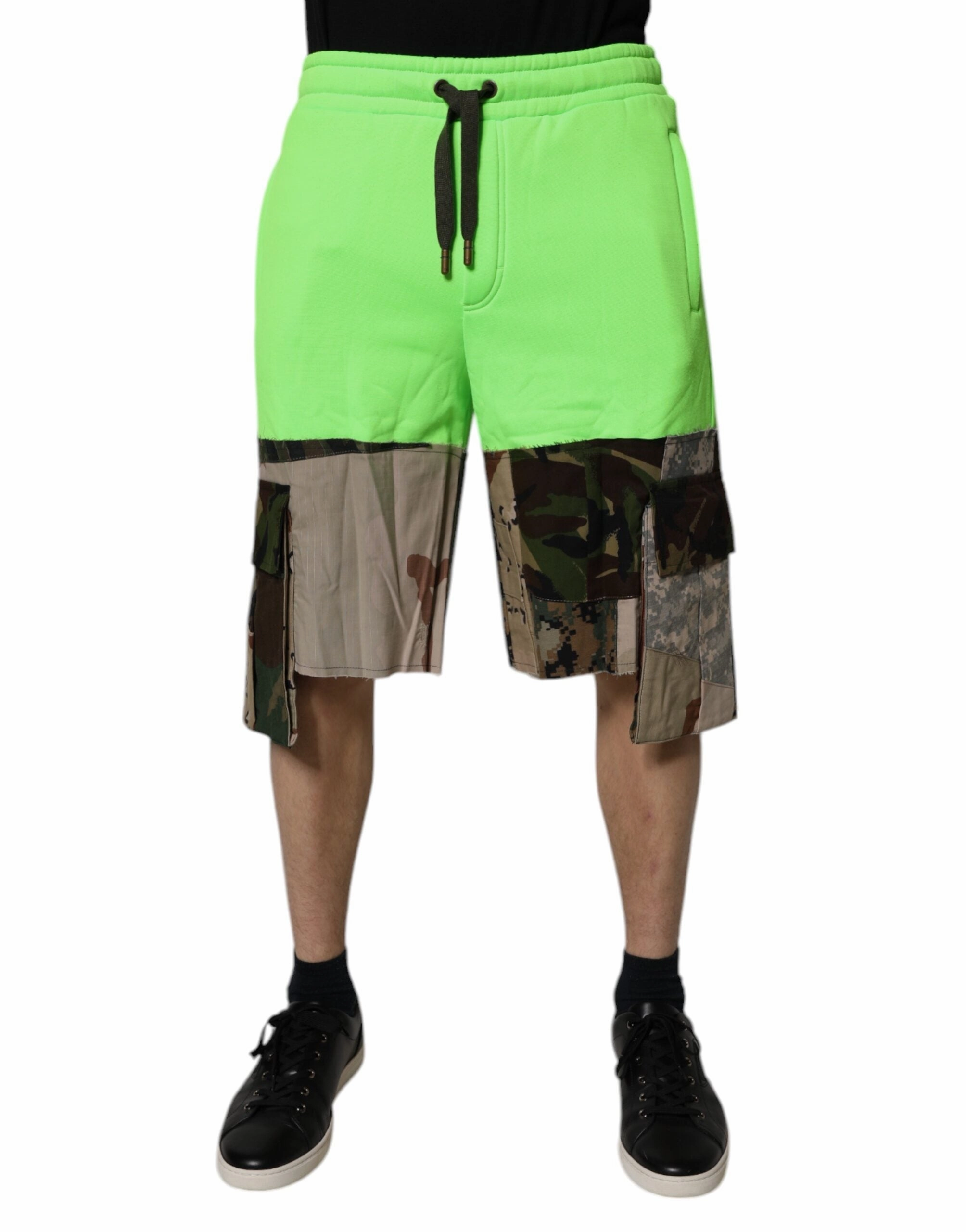 Dolce & Gabbana Patchwork Camouflage Men Cargo Men's Shorts (Pre-Owned)
