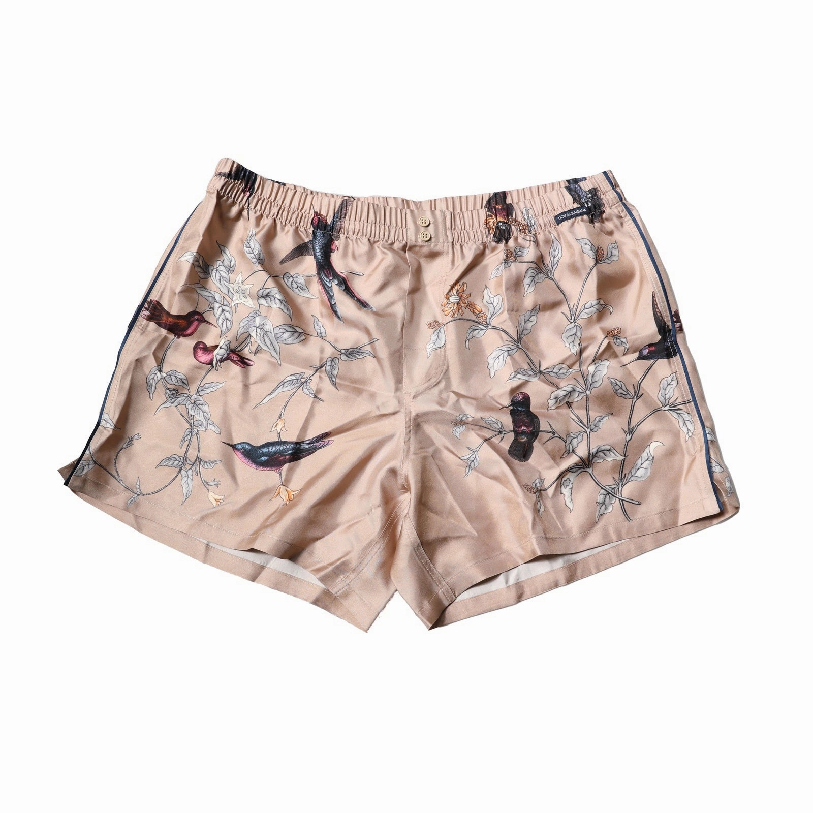 Dolce & Gabbana Peach Birds Printed Beachwear Shorts Men's Swimwear