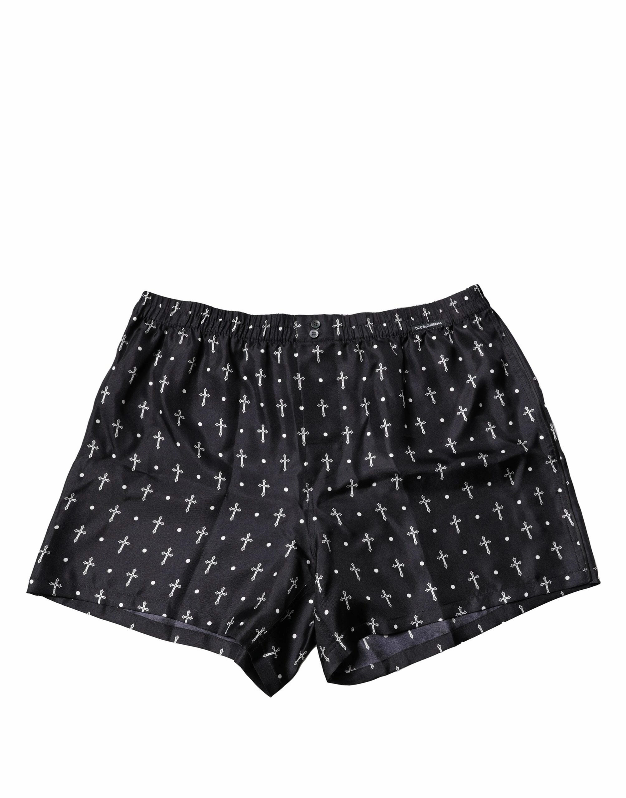 Dolce & Gabbana Silk Printed Beachwear Shorts Men's Swimwear