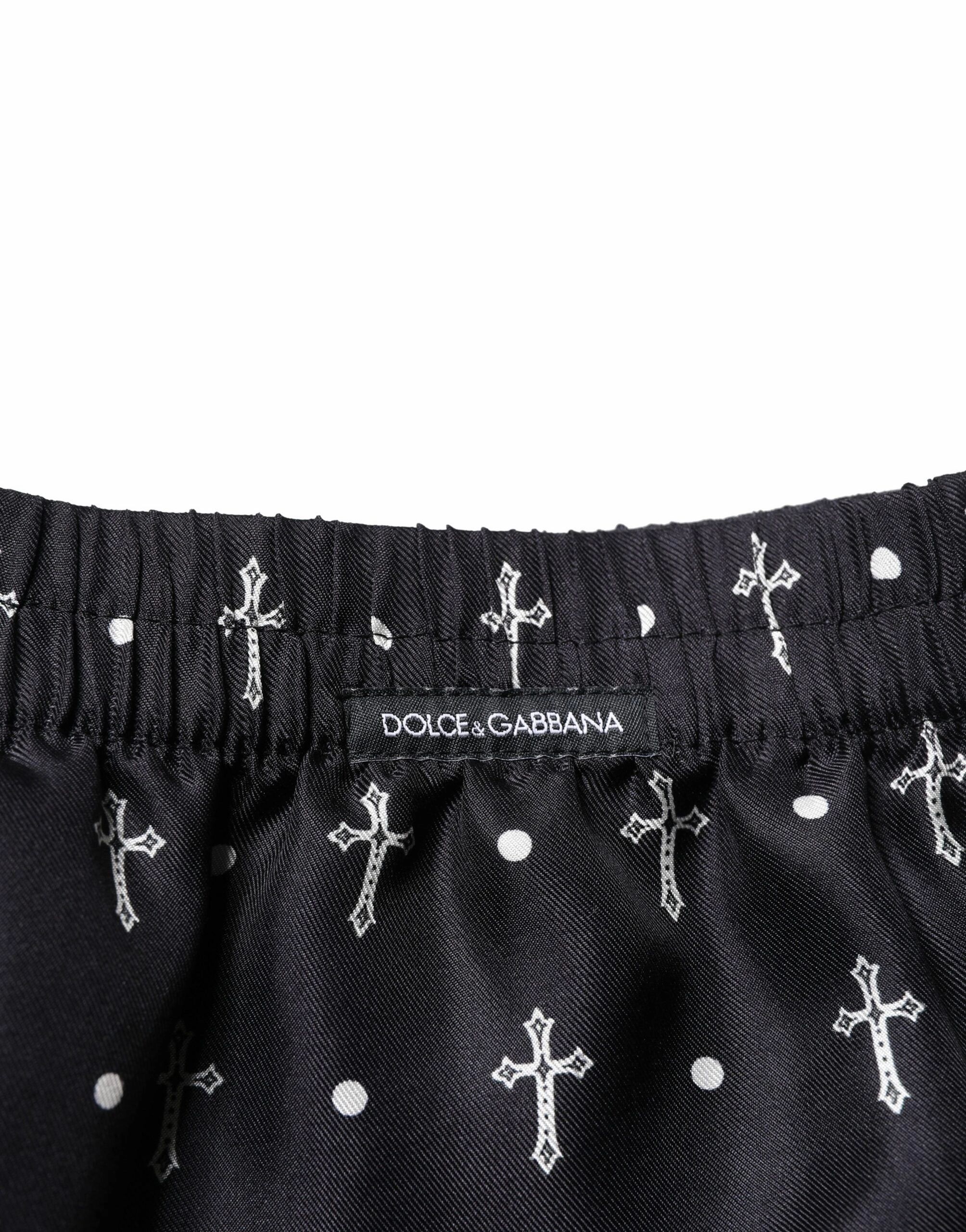 Dolce & Gabbana Silk Printed Beachwear Shorts Men's Swimwear