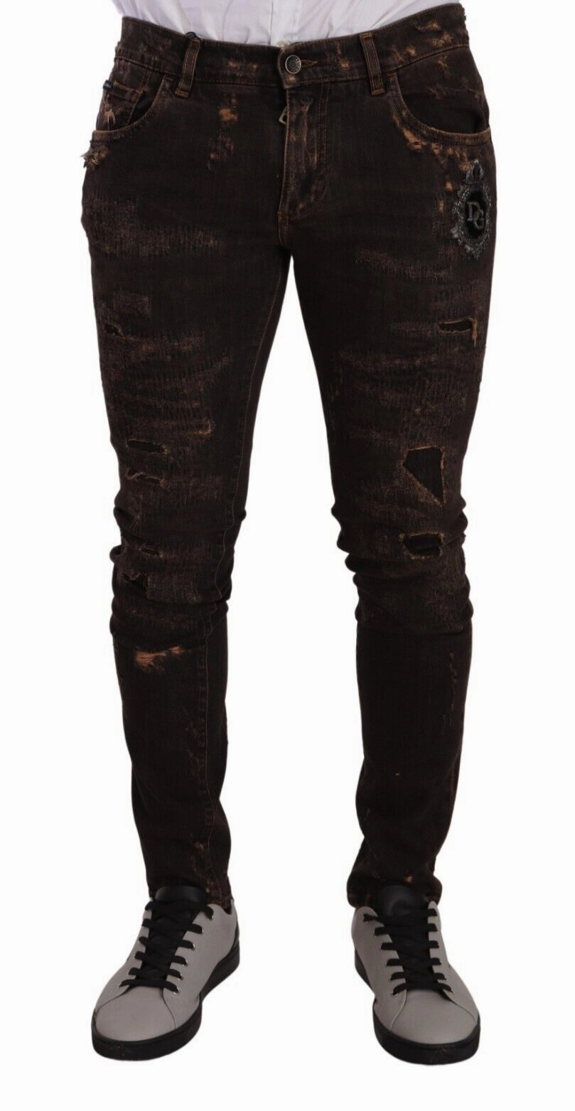 Dolce & Gabbana Slim Fit Distressed Skinny blue Men's Jeans