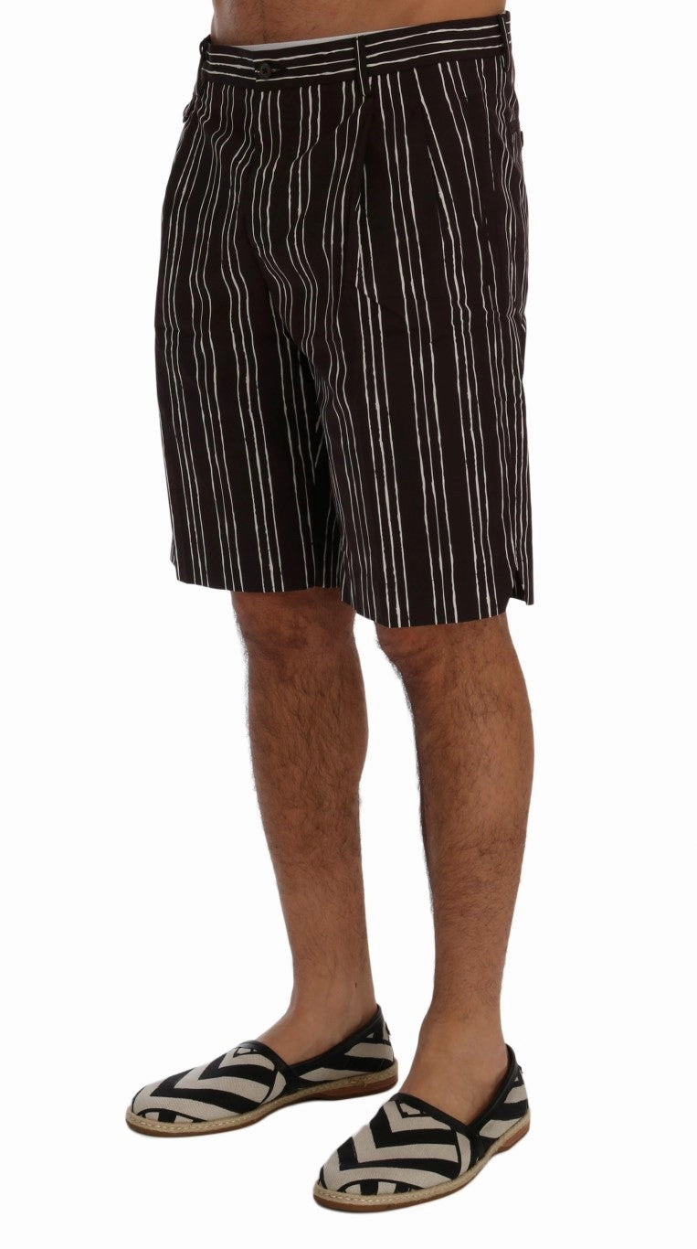 Dolce & Gabbana Striped Cotton Knee High Men's Shorts