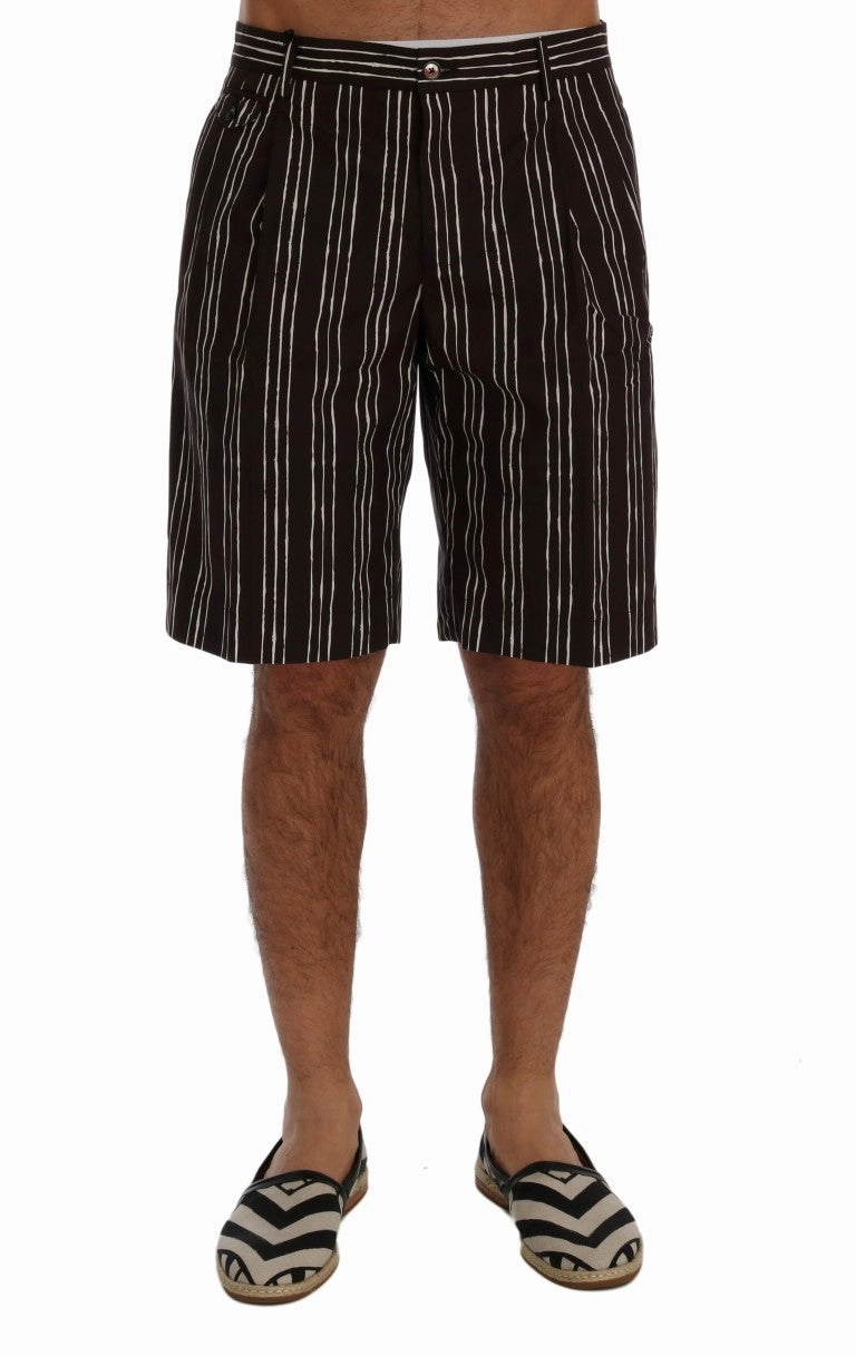 Dolce & Gabbana Striped Cotton Knee High Men's Shorts