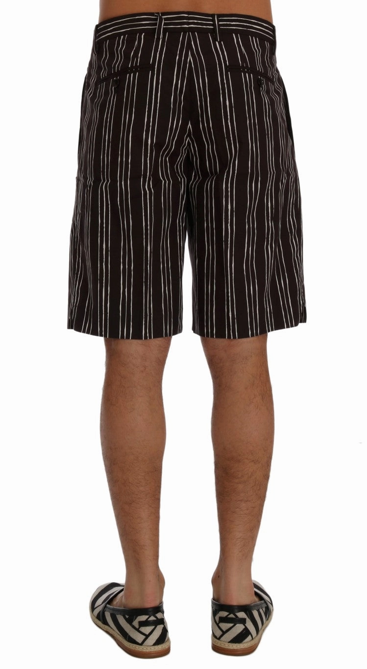 Dolce & Gabbana Striped Cotton Knee High Men's Shorts