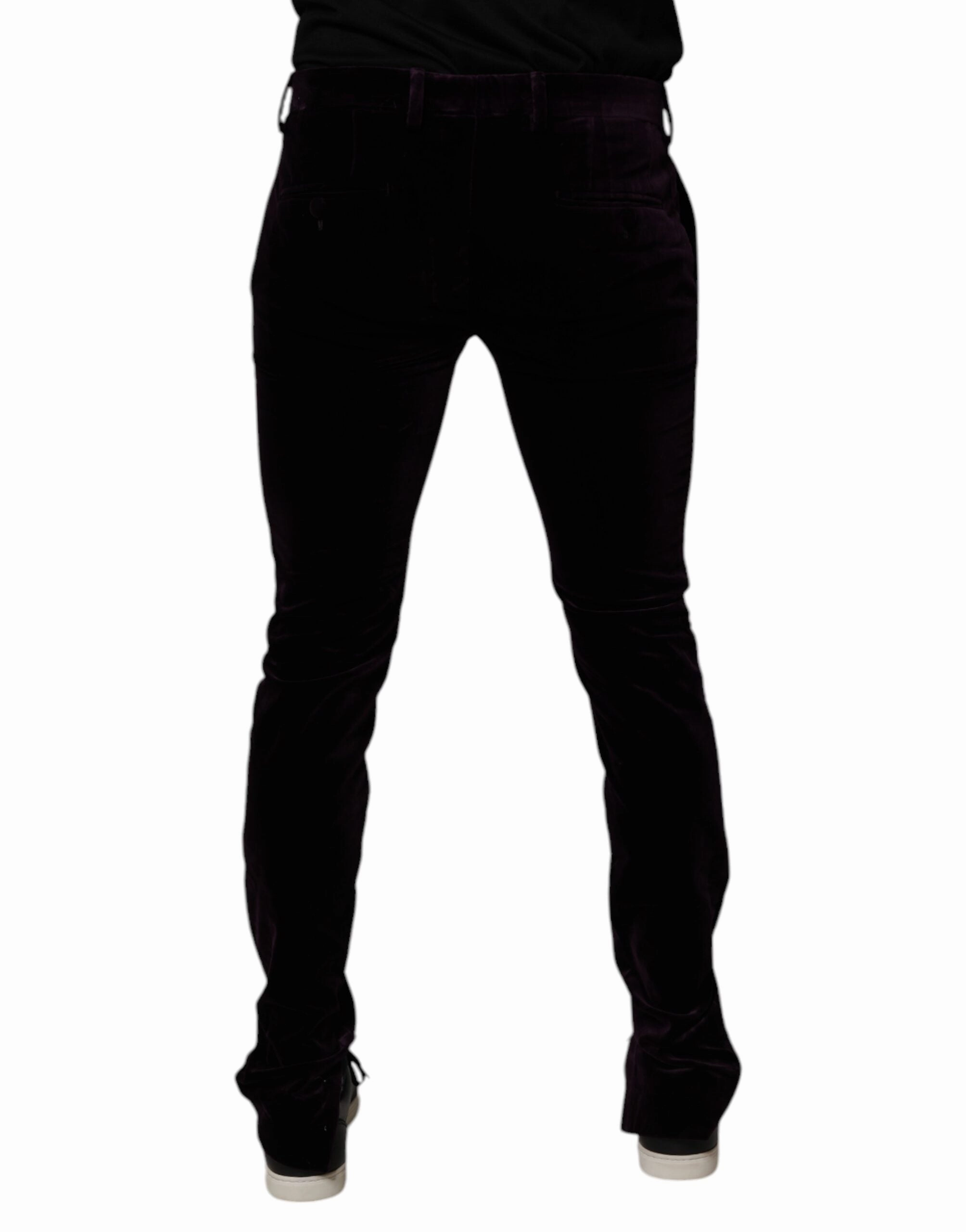 Dolce & Gabbana Velvet Cotton Men Dress Formal Men's Pants