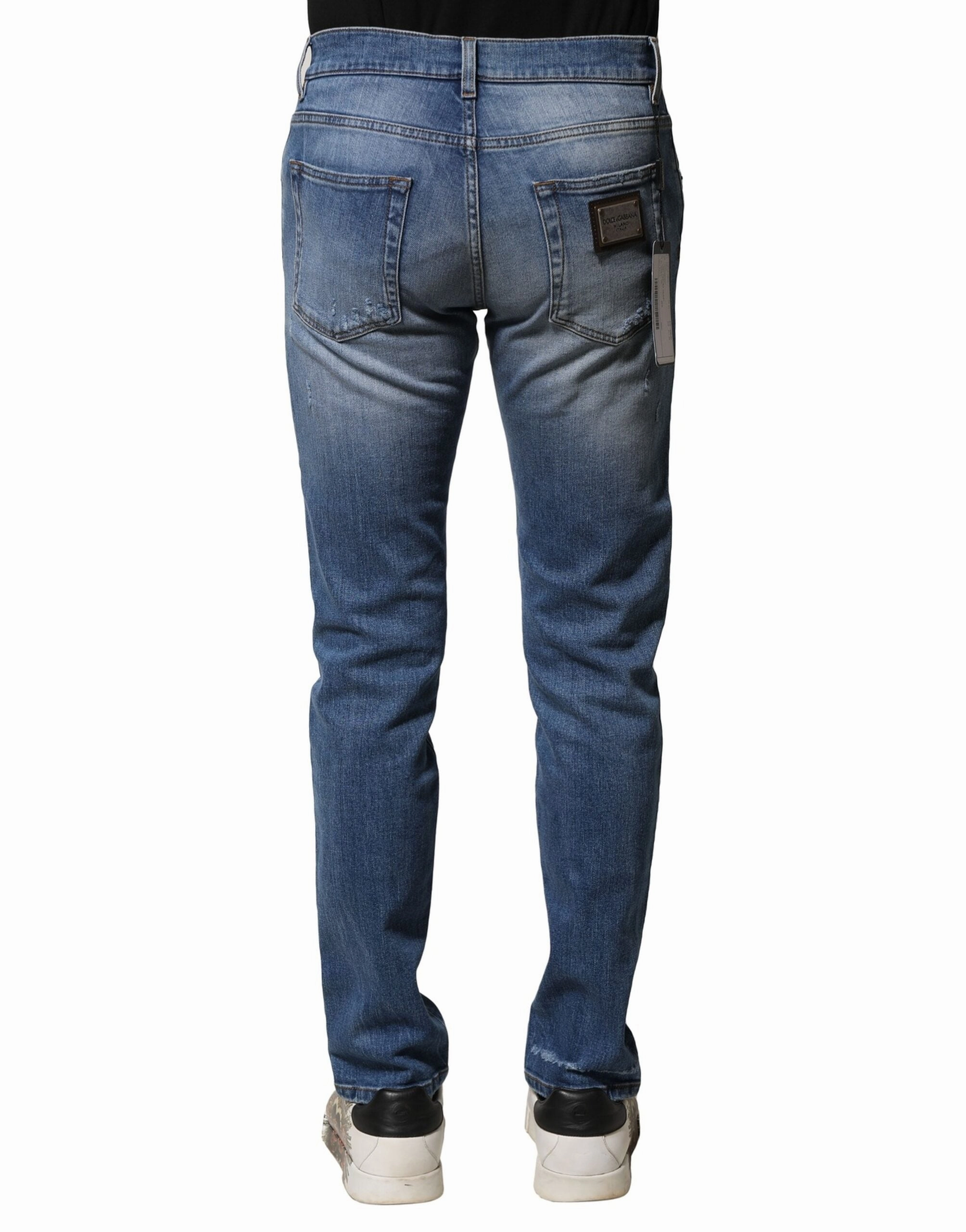 Dolce & Gabbana Washed Cotton Skinny Men Men's Jeans
