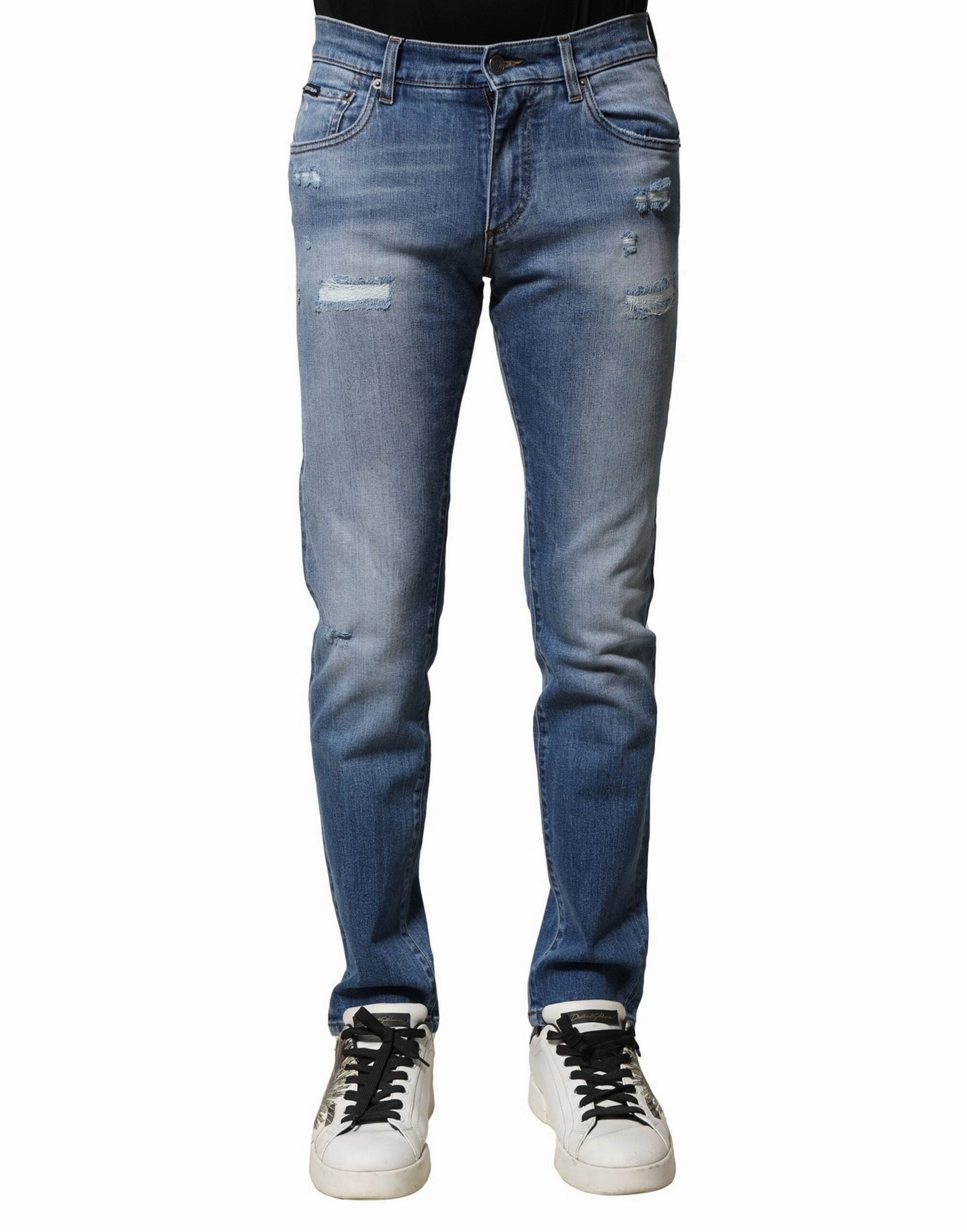 Dolce & Gabbana Washed Cotton Skinny Men Men's Jeans
