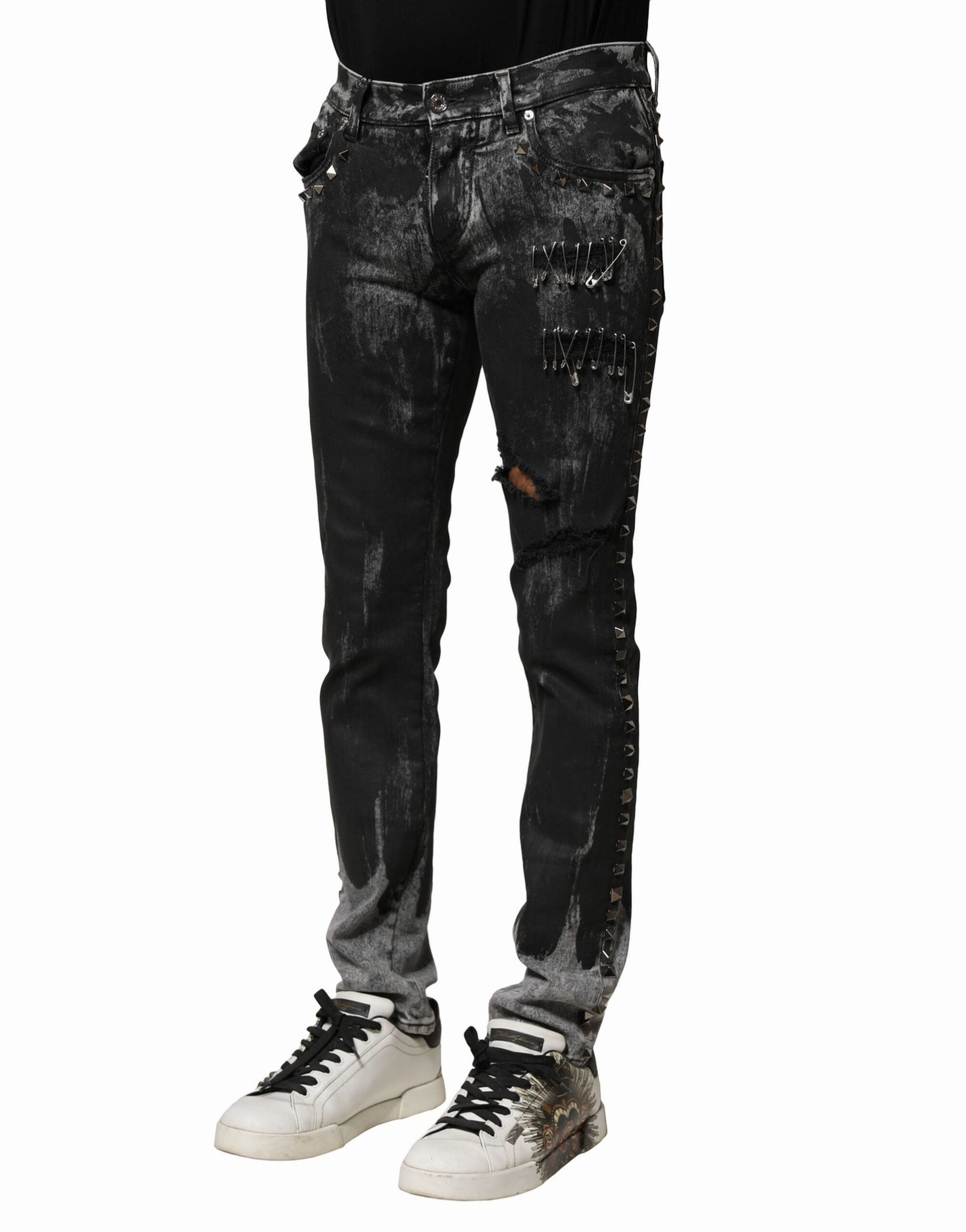 Dolce & Gabbana Washed Embellished Skinny blue Men's Jeans